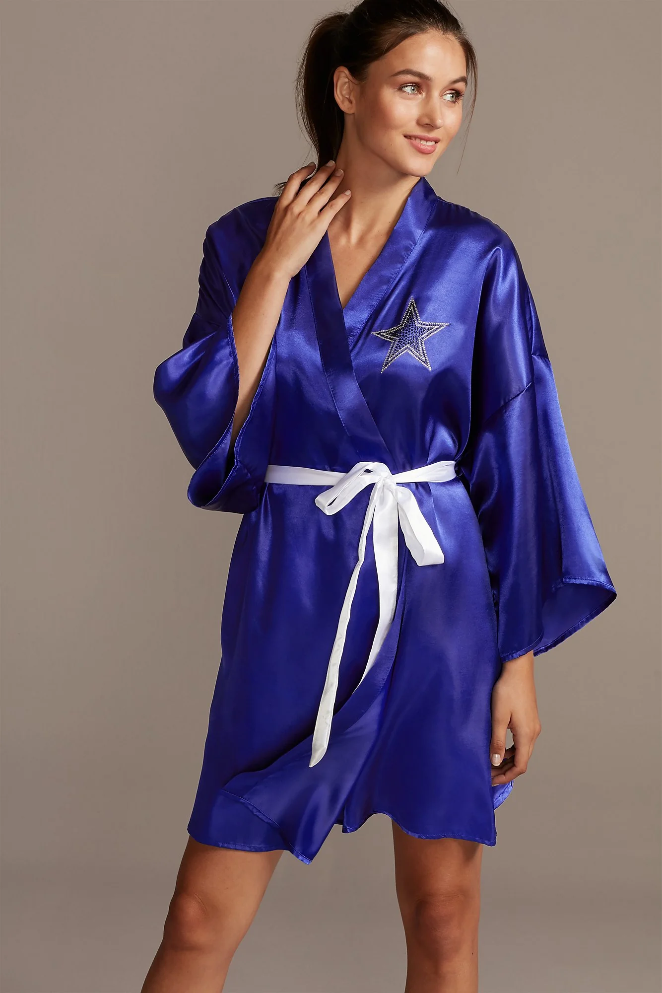 Dallas Cowboys Crystal Embellished Satin Robe