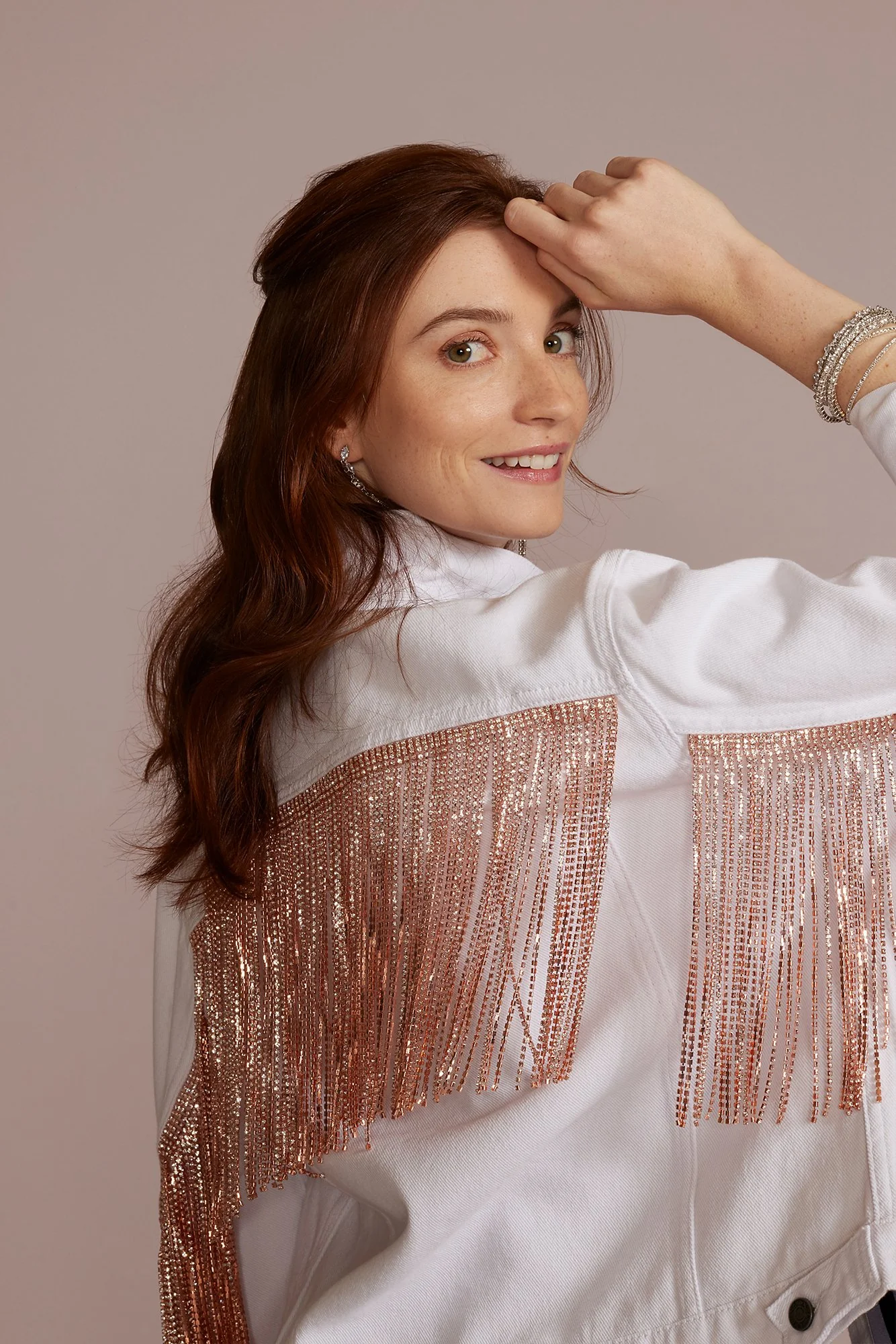 DanielXDiamond Rose Gold Fringe Jacket - Image 2