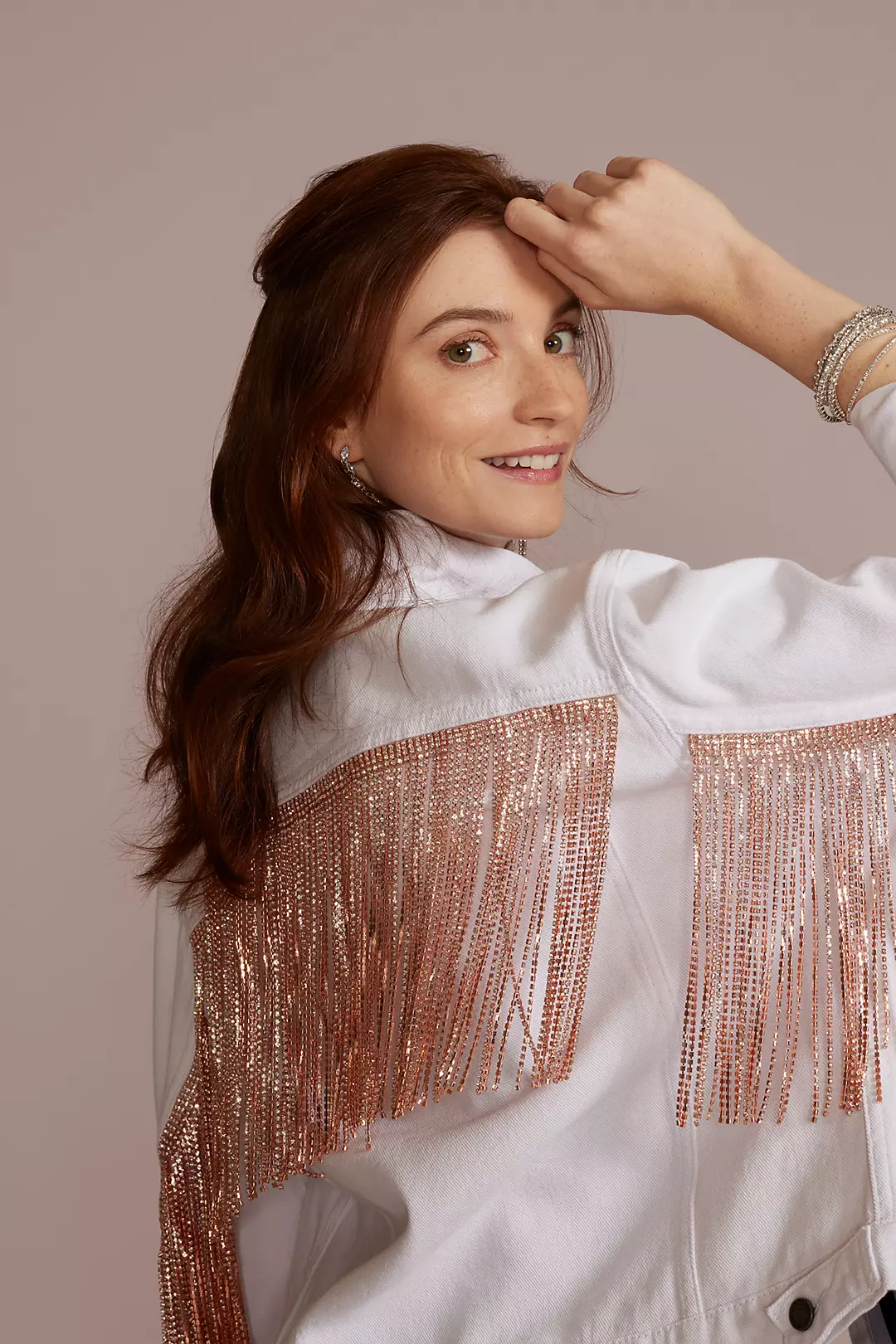 DanielXDiamond Rose Gold Fringe Jacket - Image 4