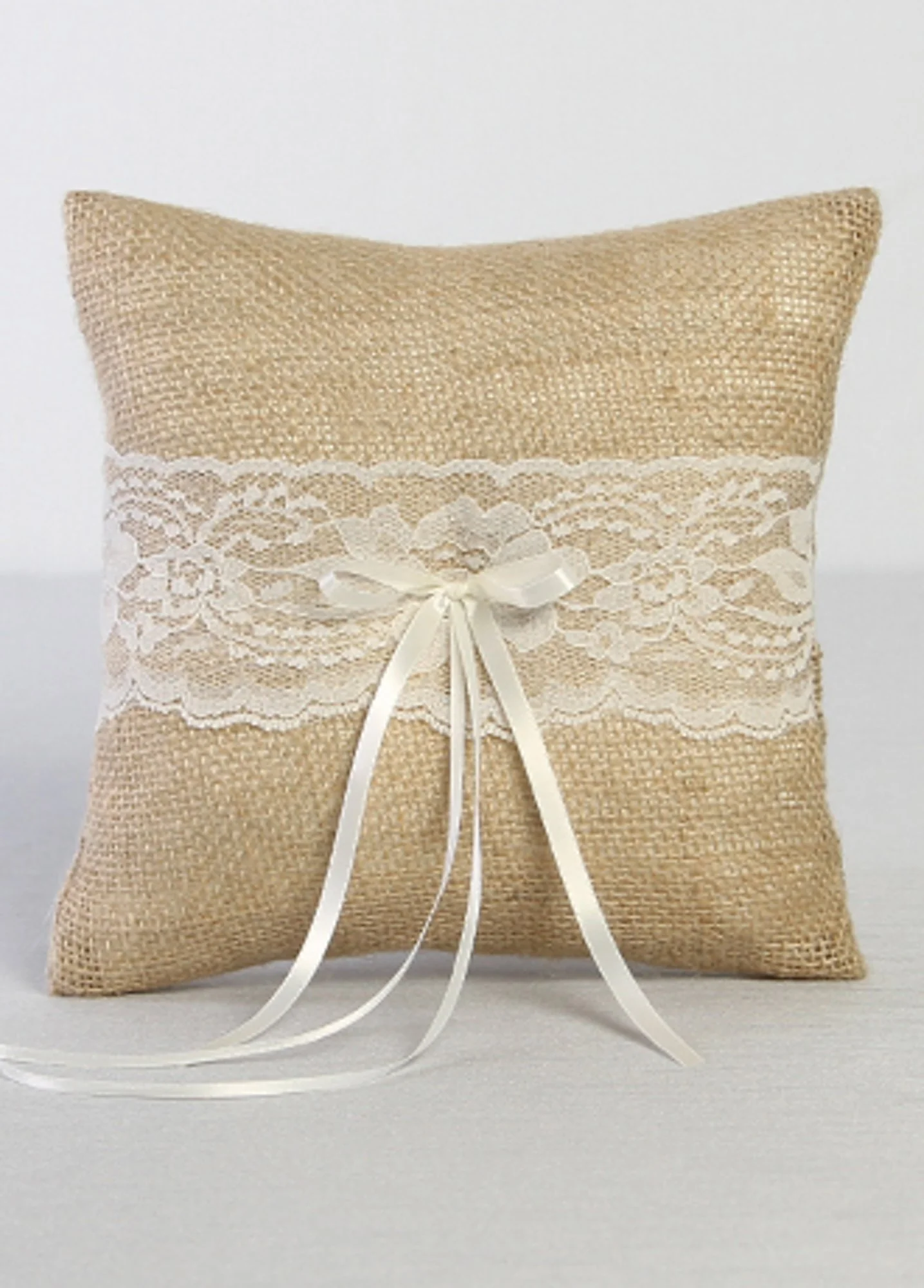 DB Exclusive Burlap and Lace Ring Bearer Pillow