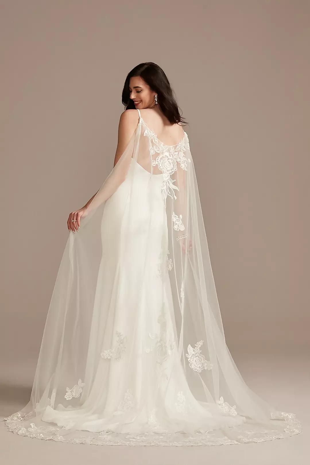 Detachable Cape Train with Lace Appliques - Image 2