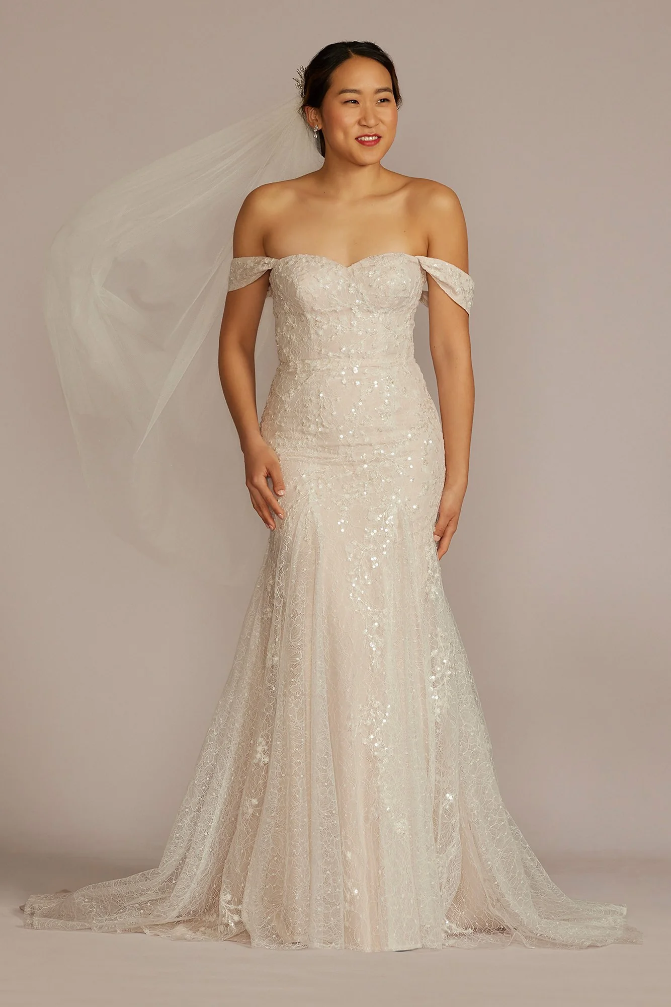 Detachable Sleeve Lace Mermaid Wedding Dress - Image 5