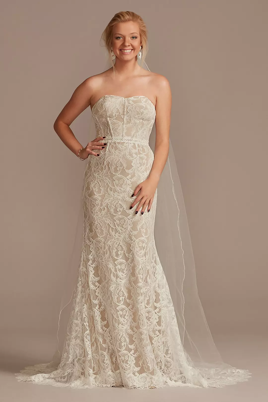 Detachable Sleeves Lace Sheath Wedding Dress - Image 6