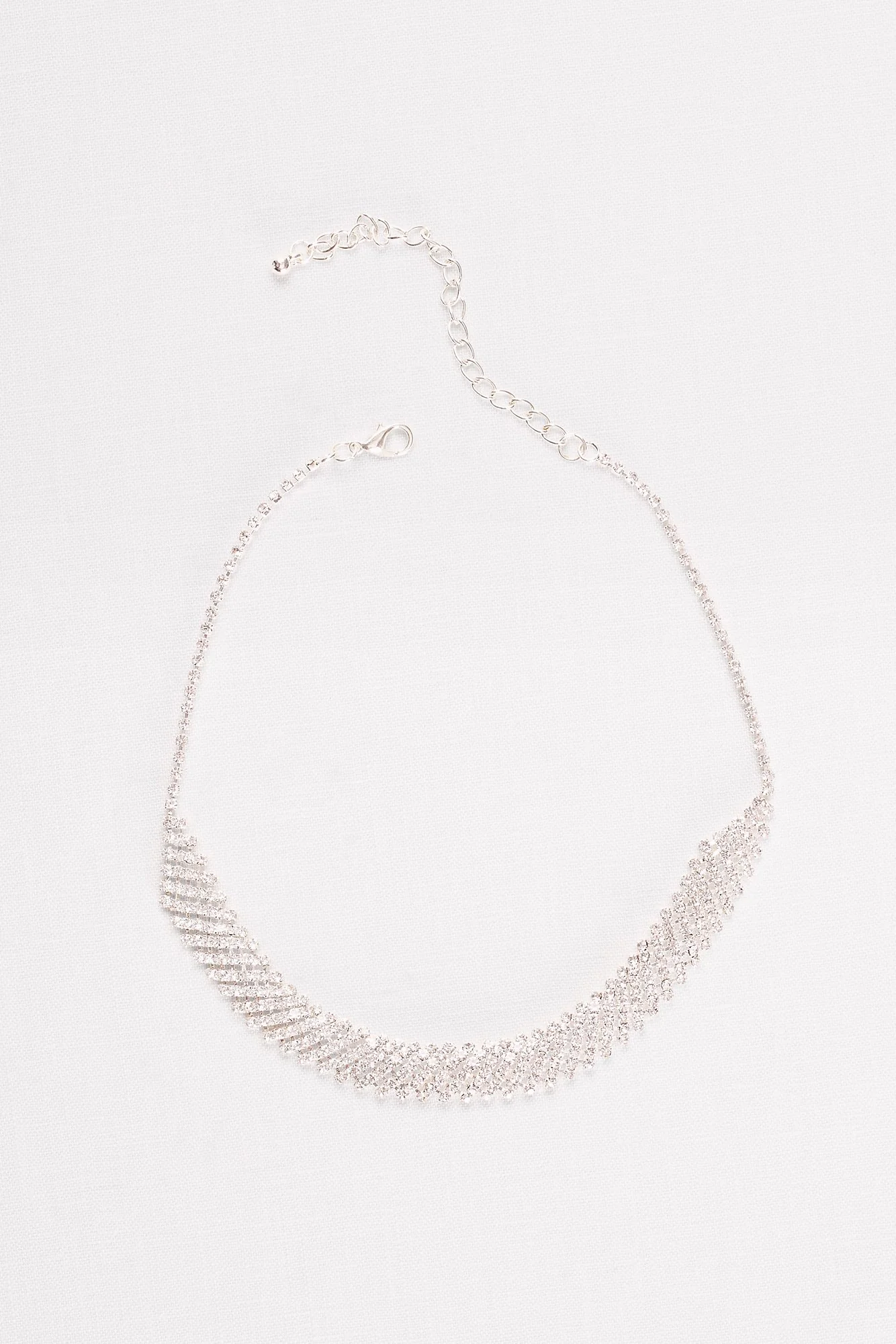 Diagonal Rhinestone Choker