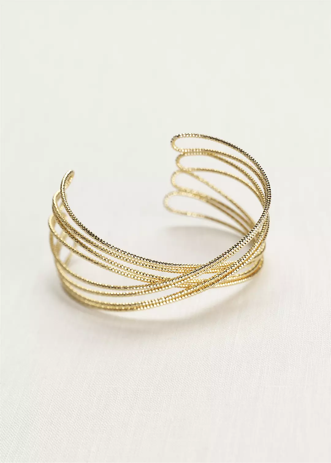 Diamond Cut Metal Crisscross Cuff - Image 2