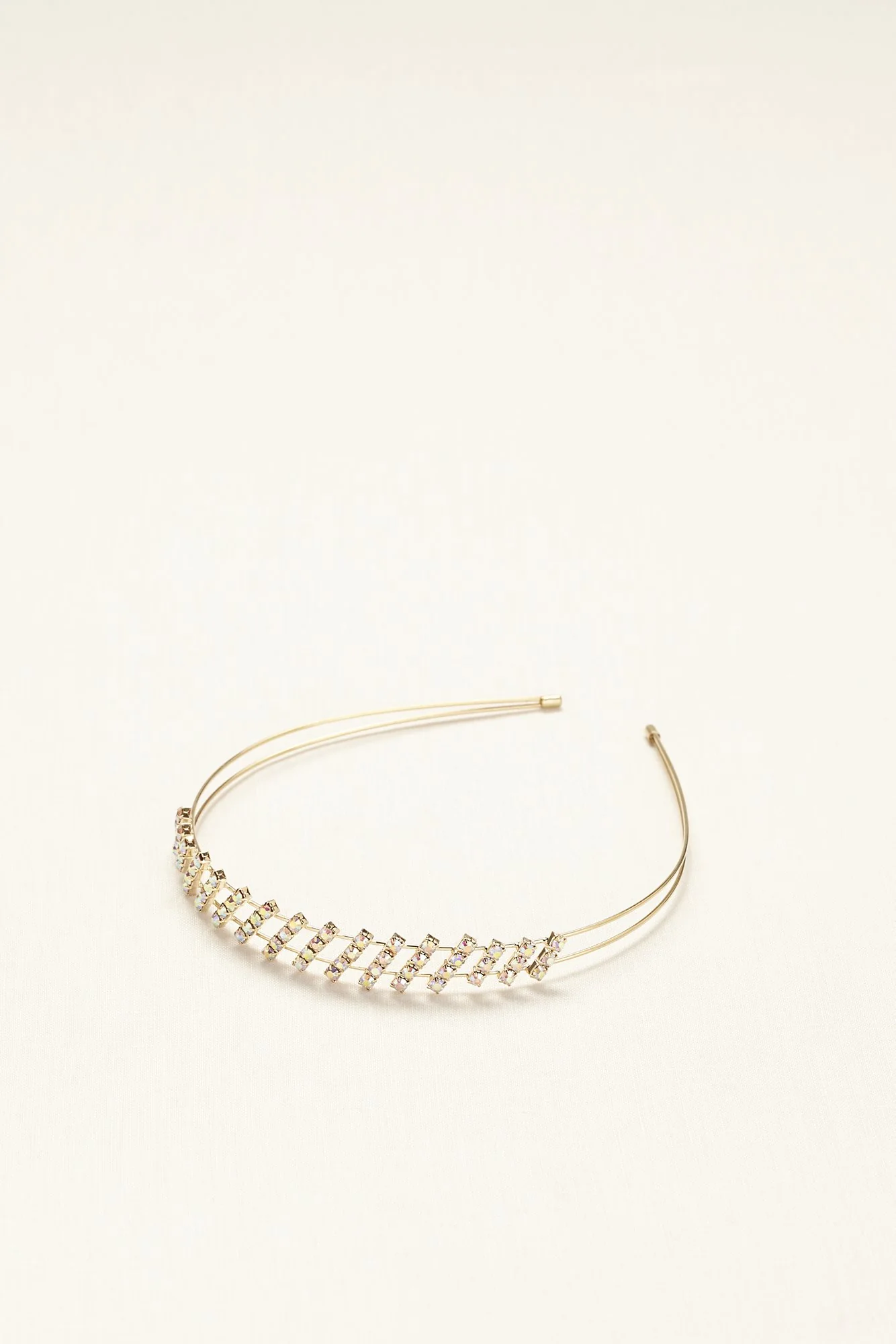 Double Row Headband with Diagonal Beaded Detail