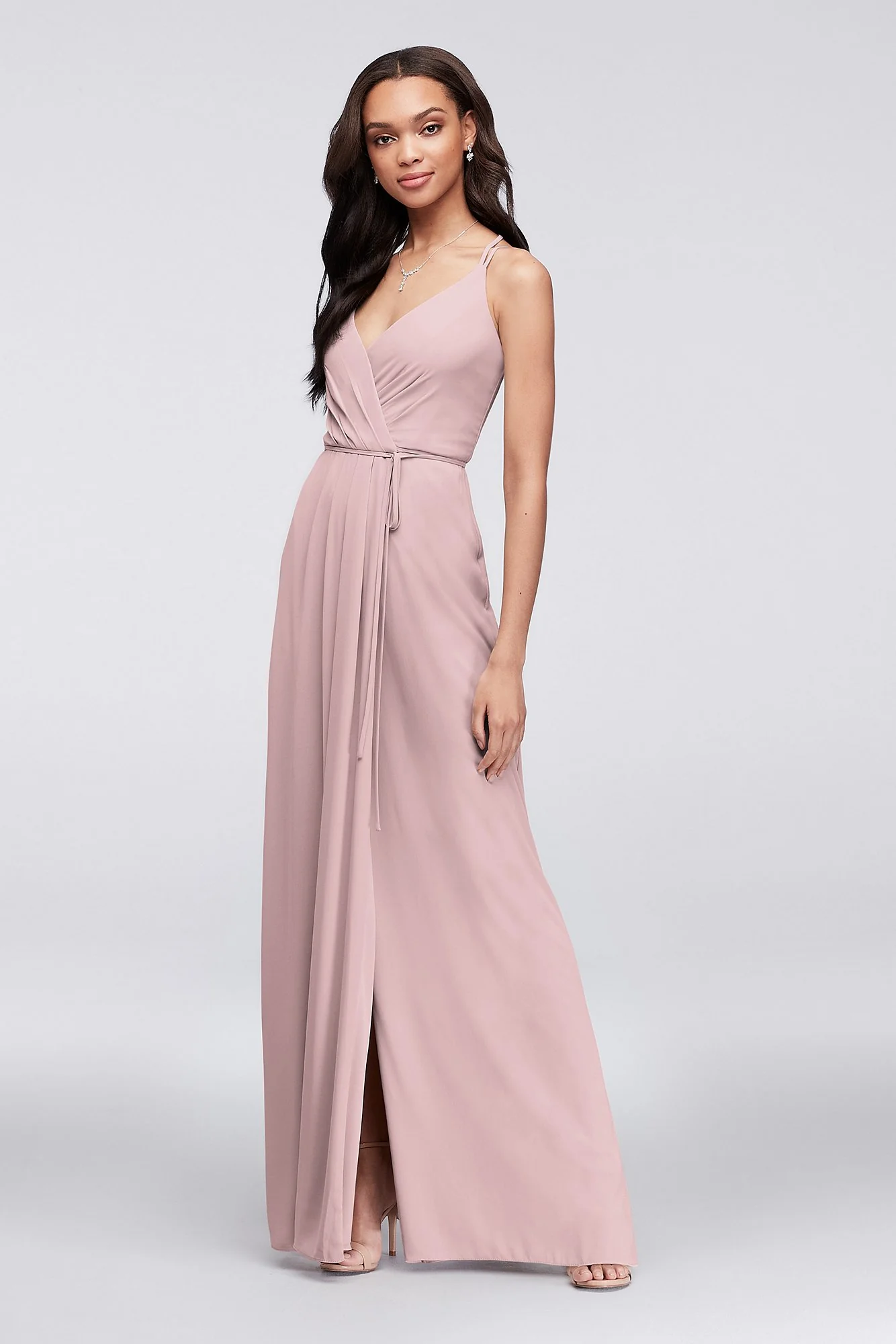Double-Strap Georgette Wrap Dress - Image 124