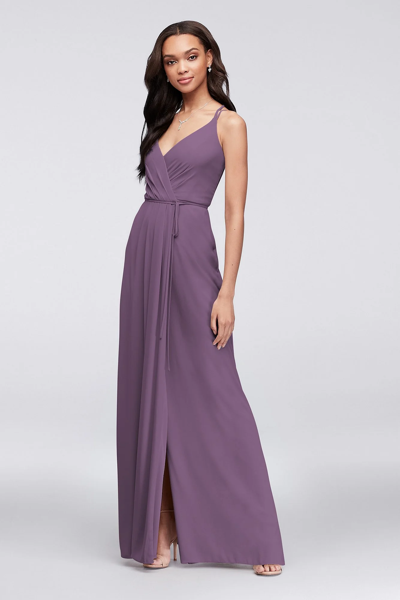 Double-Strap Georgette Wrap Dress - Image 62