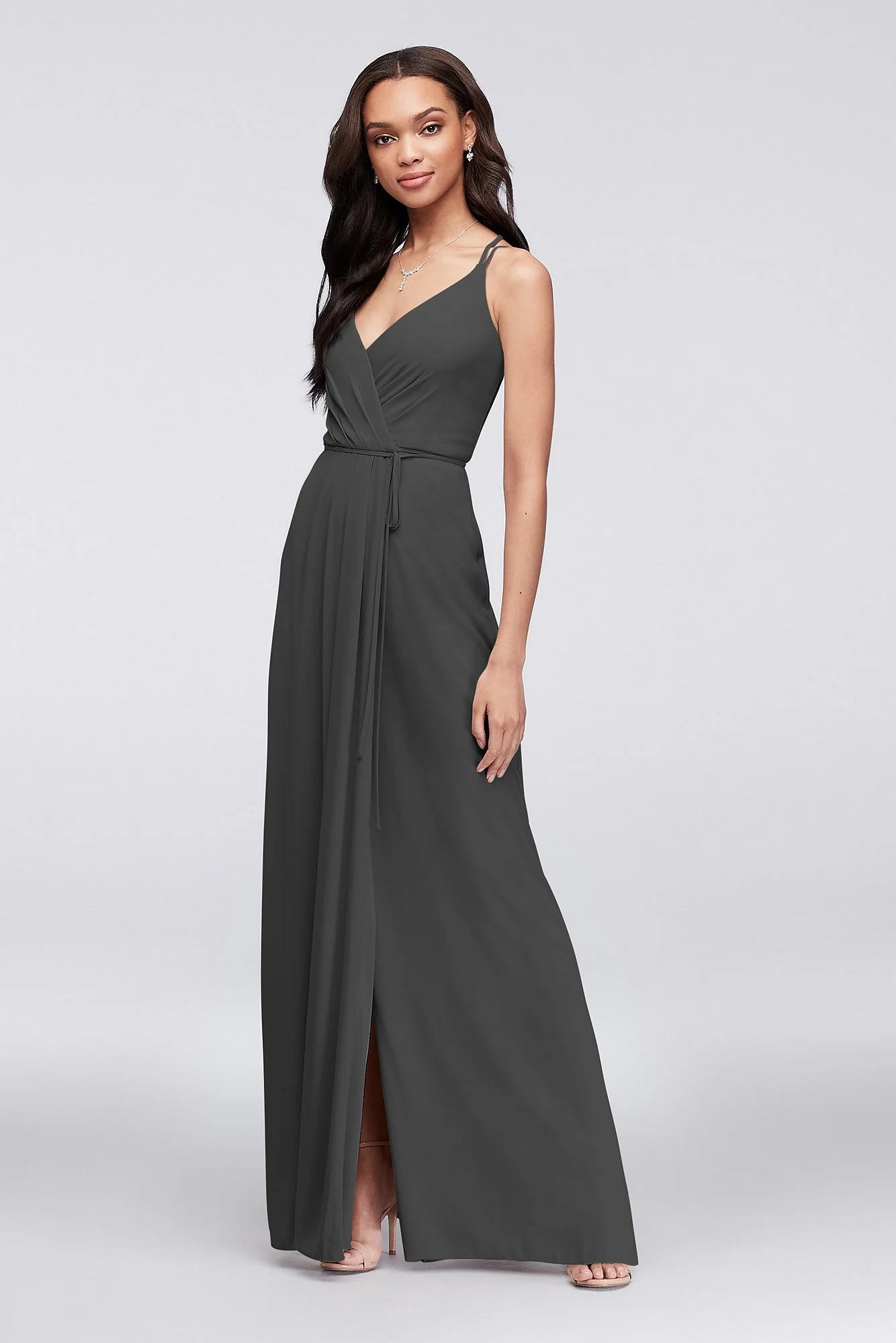 Double-Strap Georgette Wrap Dress - Image 7