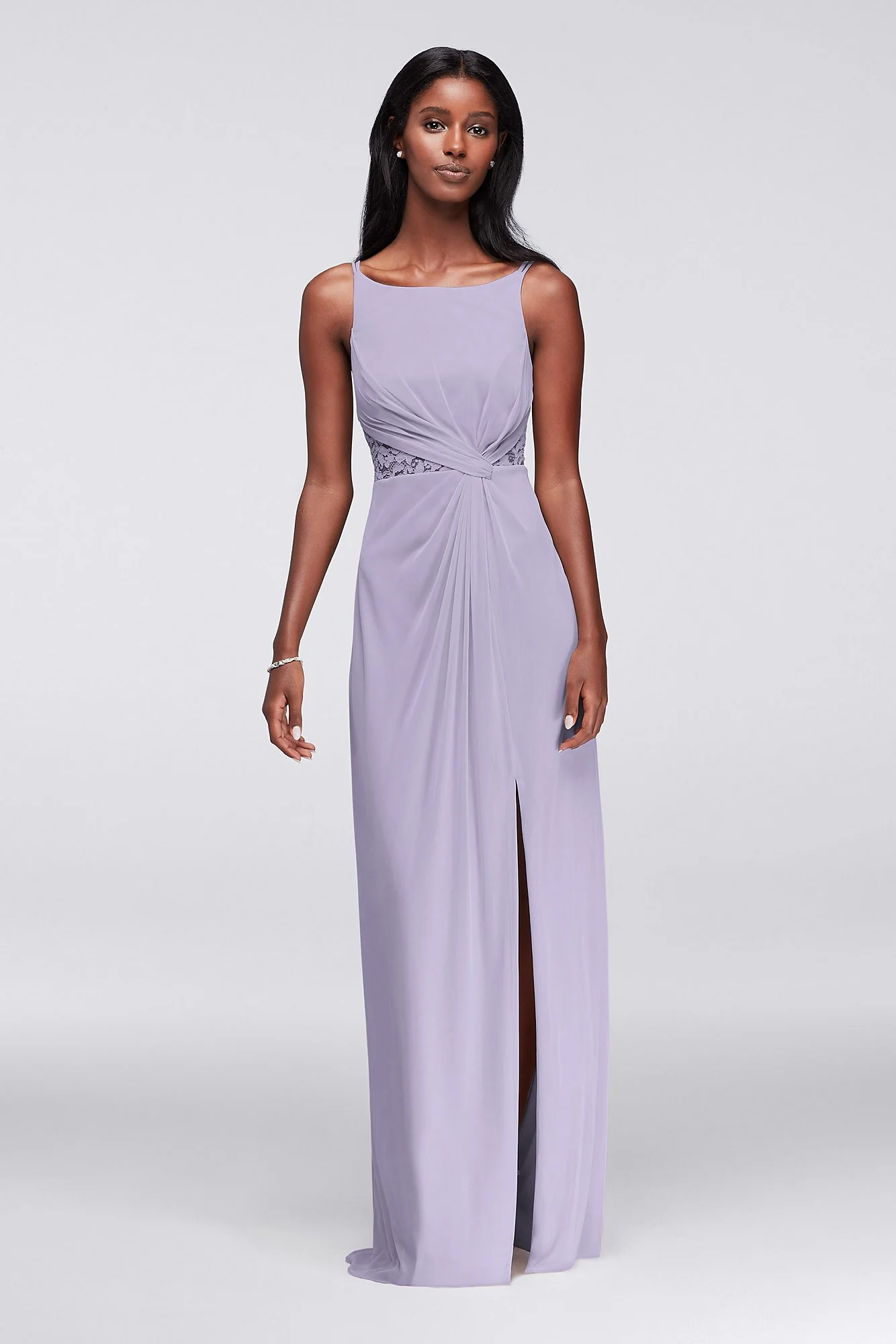 Double-Strap Lace Inset Mesh Dress - Image 16