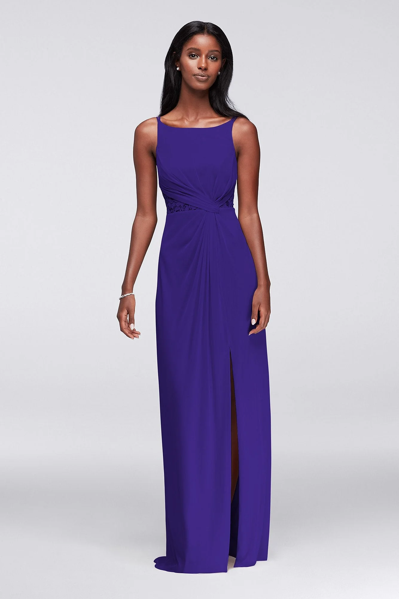 Double-Strap Lace Inset Mesh Dress - Image 24