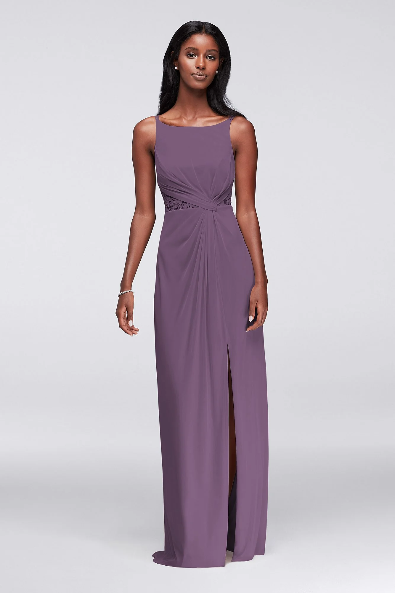 Double-Strap Lace Inset Mesh Dress - Image 29