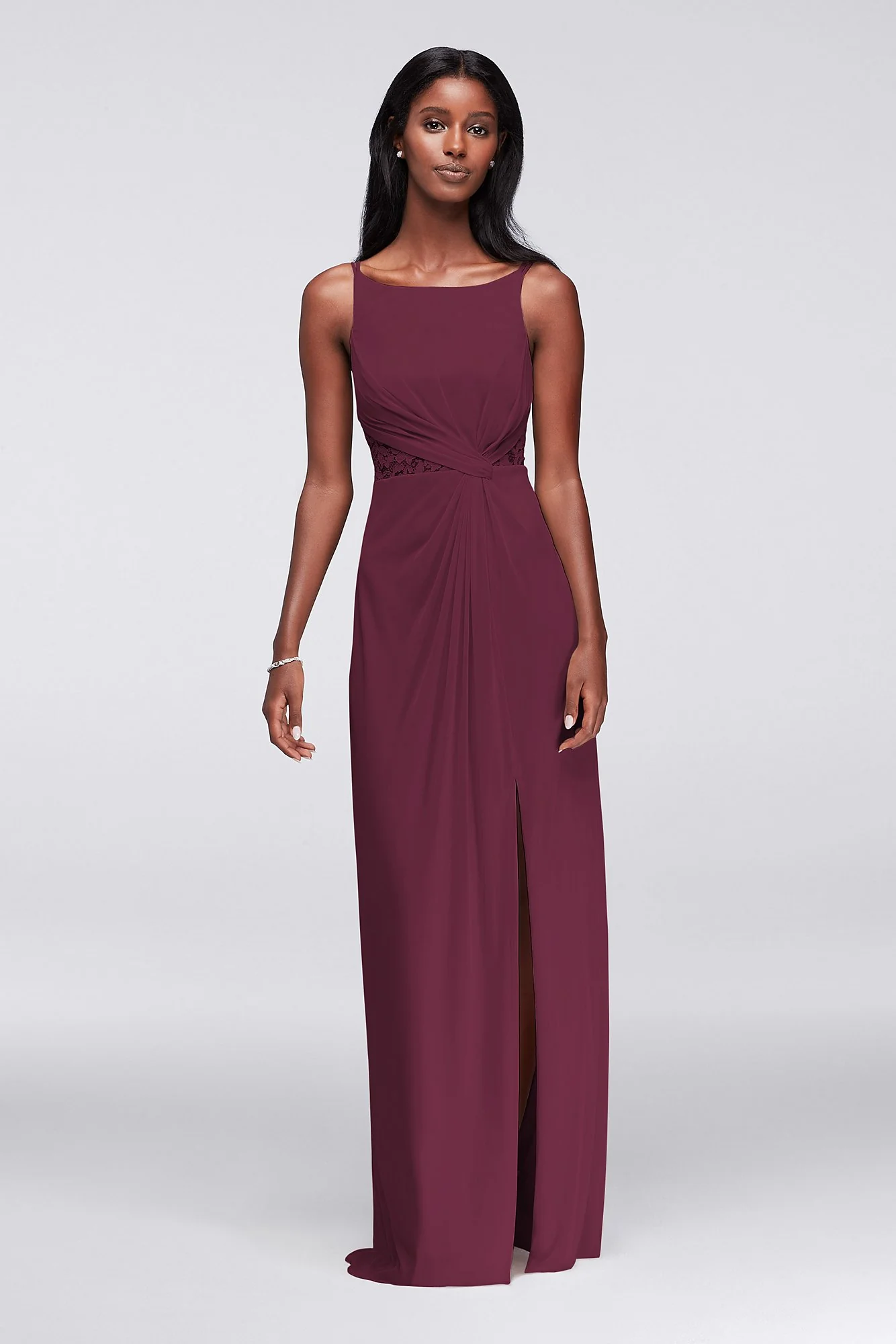 Double-Strap Lace Inset Mesh Dress - Image 32