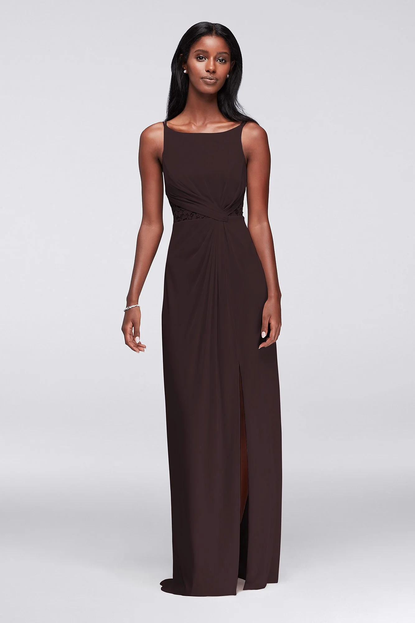 Double-Strap Lace Inset Mesh Dress - Image 42