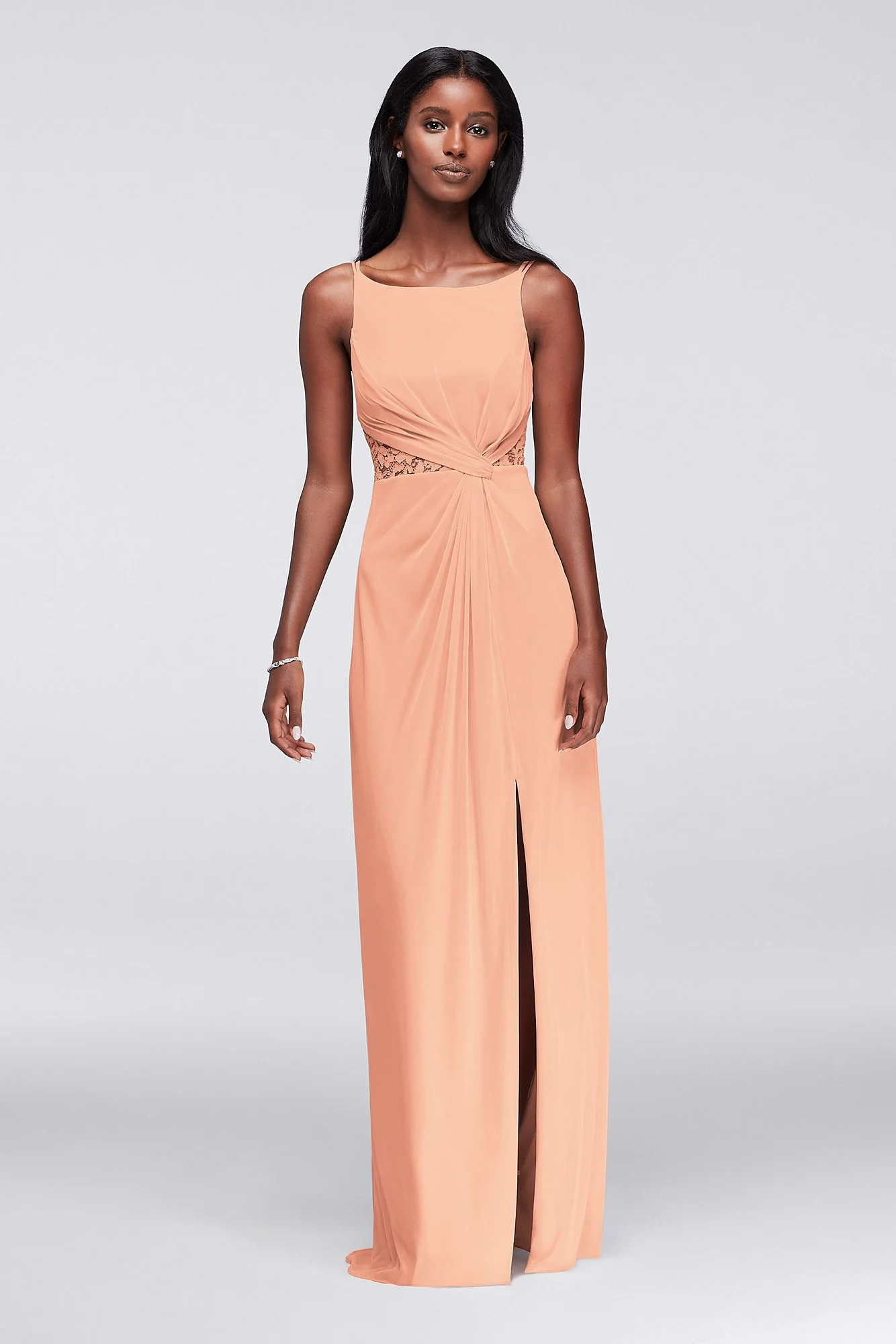 Double-Strap Lace Inset Mesh Dress - Image 50