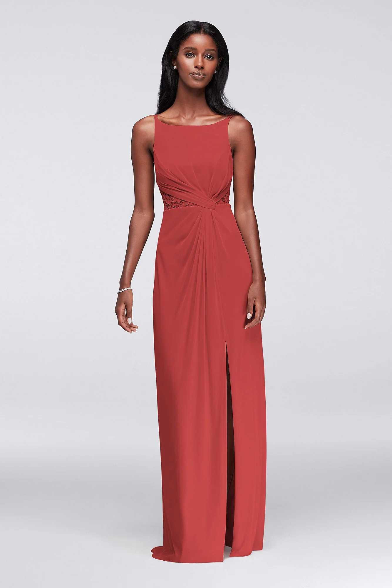 Double-Strap Lace Inset Mesh Dress - Image 8