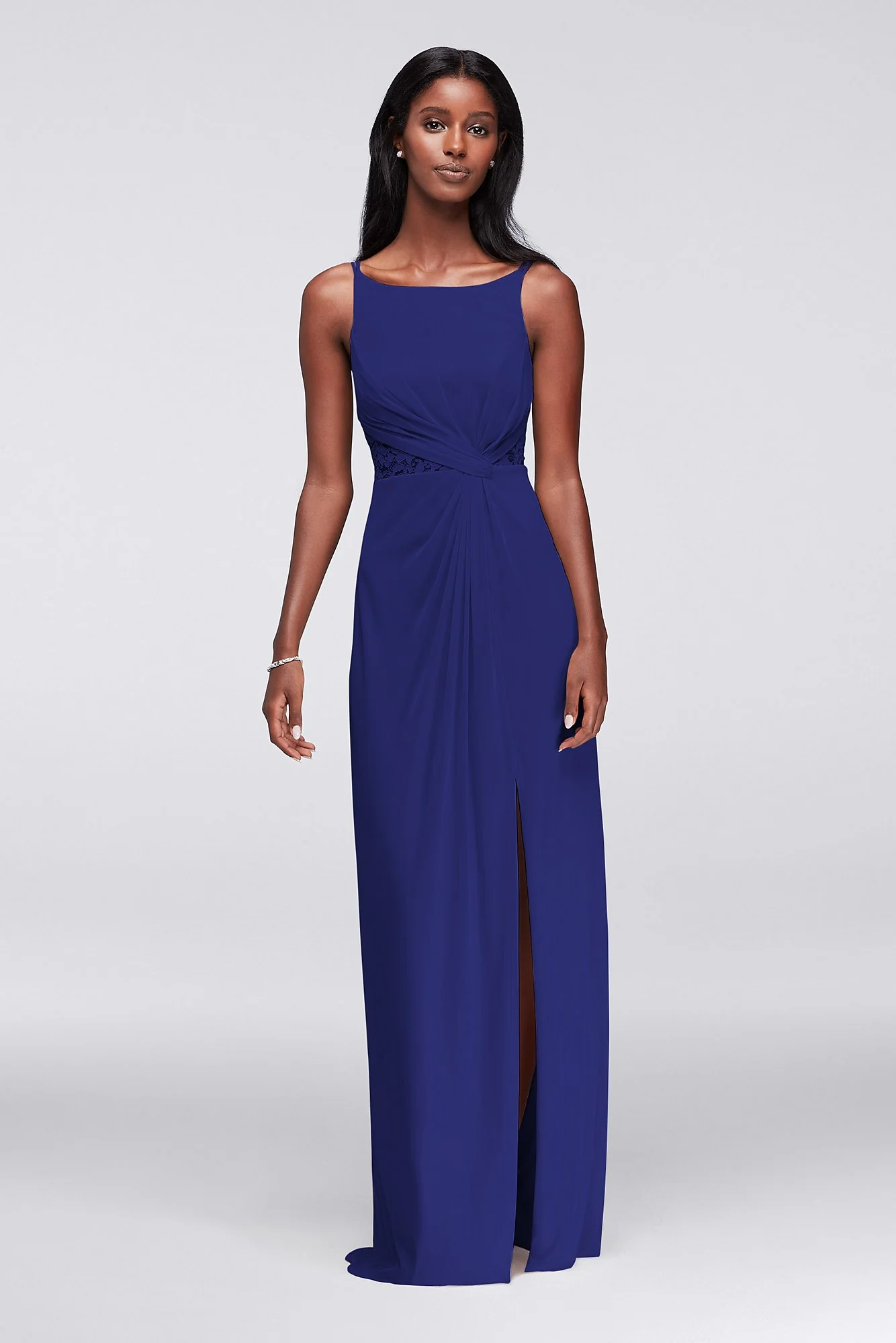 Double-Strap Lace Inset Mesh Dress - Image 87