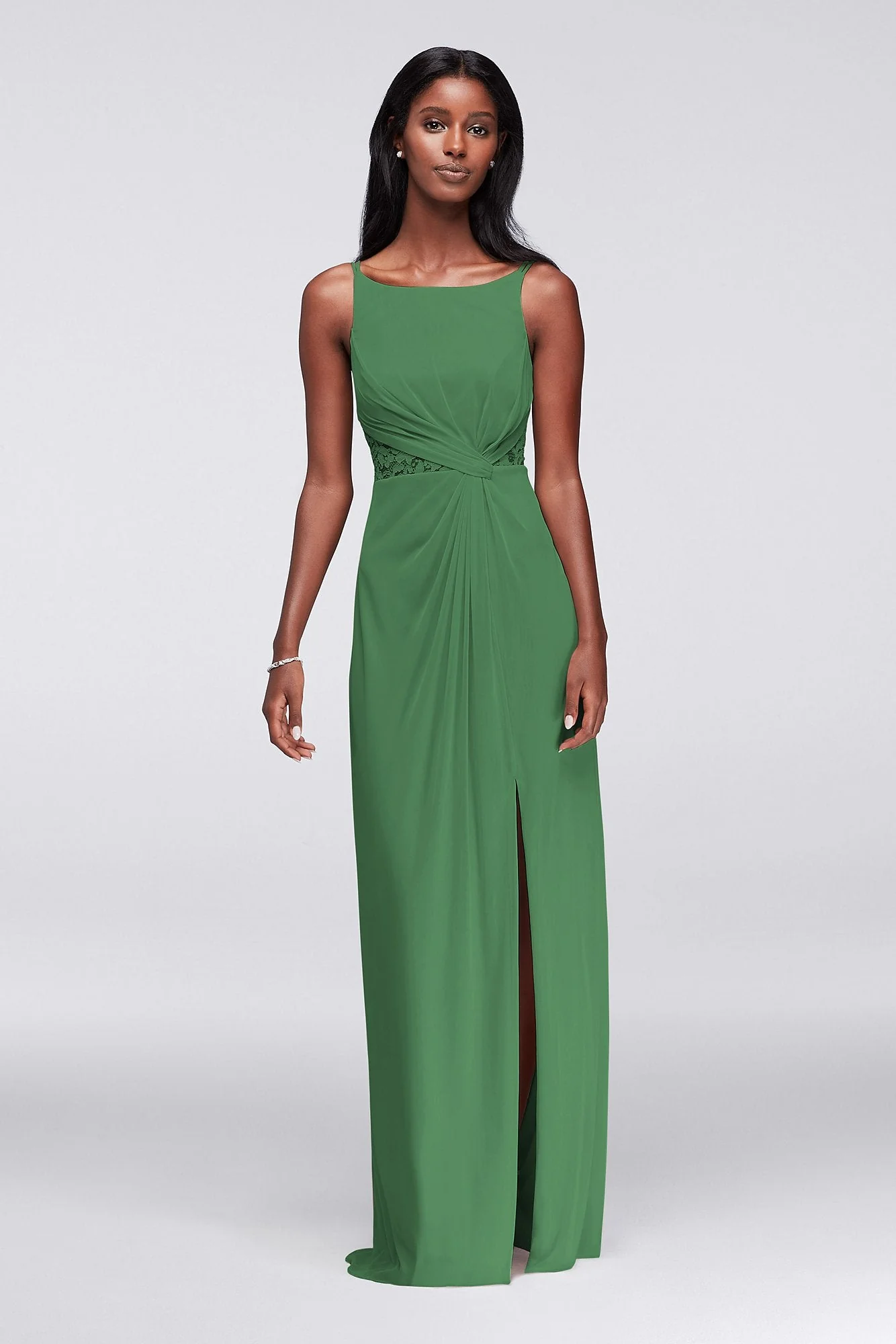 Double-Strap Lace Inset Mesh Dress - Image 88
