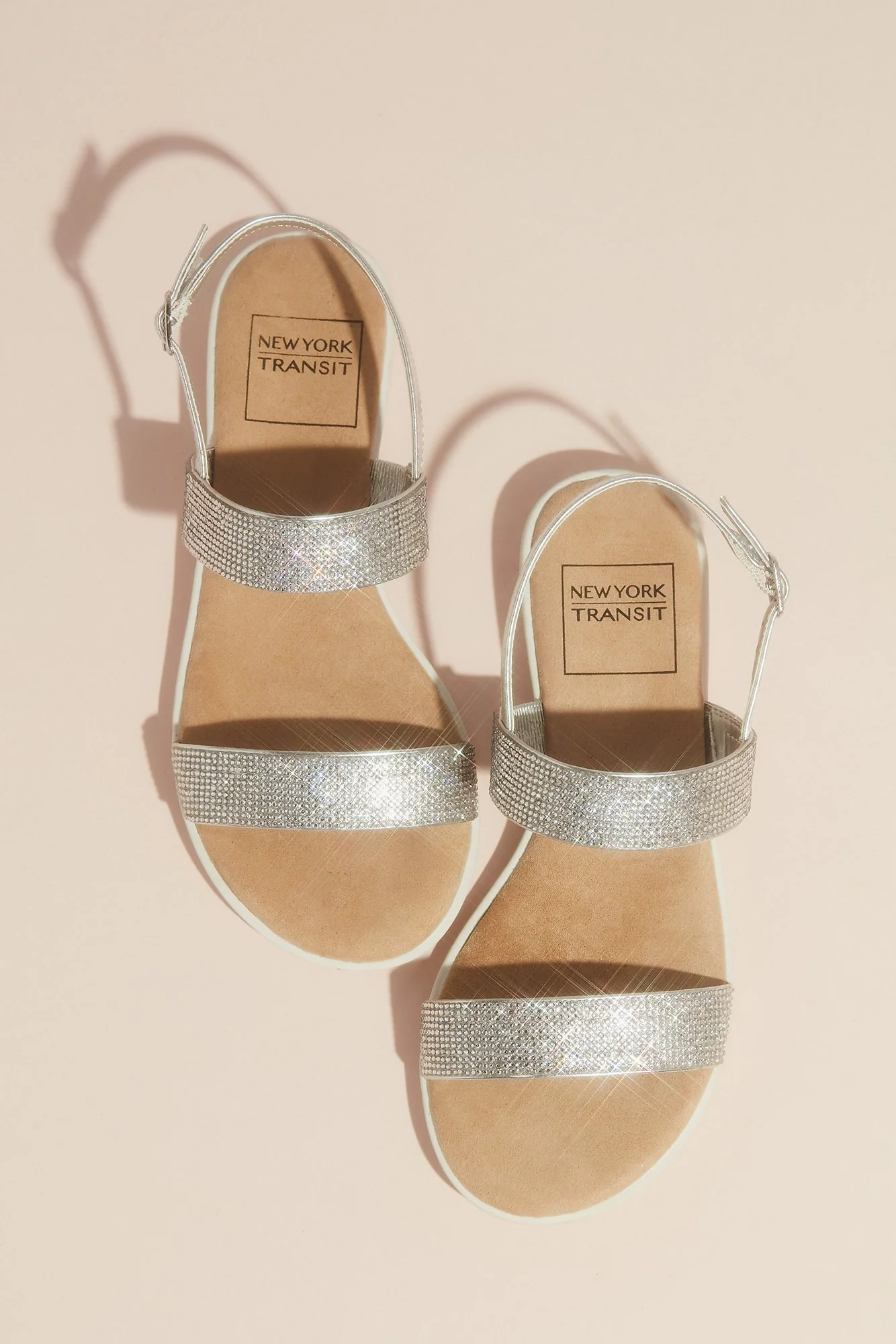 Double Strap Pave Crystal Sandals with Instep