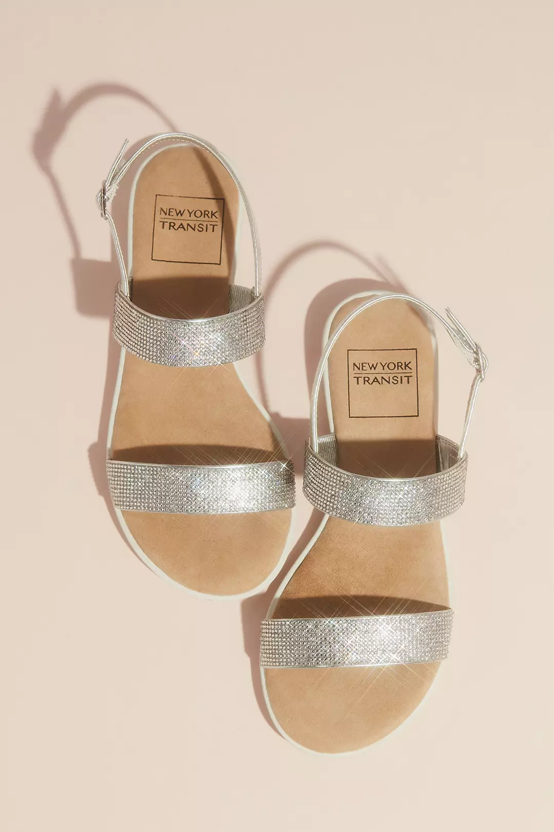 Double Strap Pave Crystal Sandals with Instep - Image 3