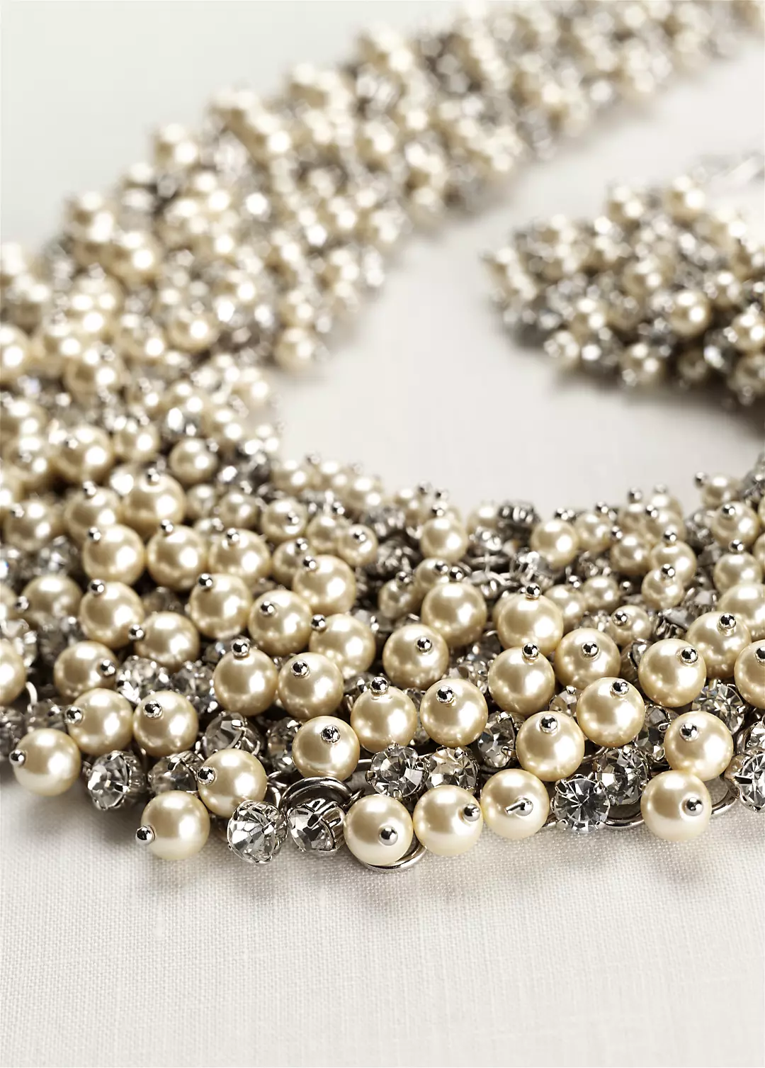Dramatic Pearl Crystal Bauble Necklace - Image 2