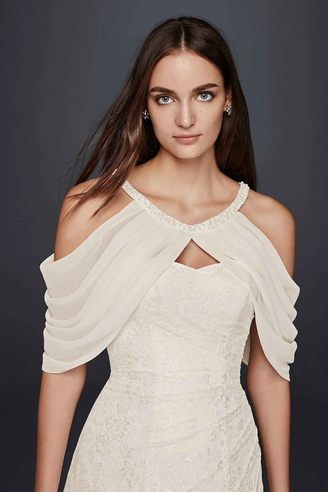 Draped Chiffon Sleeve Topper