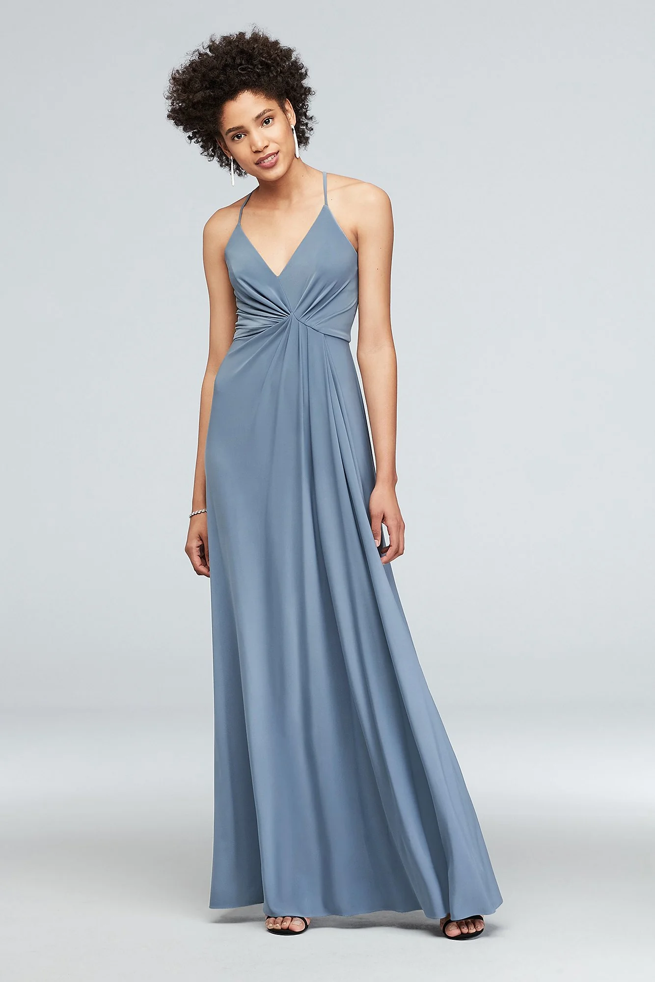 Drapey Jersey V-Neck Sheath with Gathered Waist - Image 3