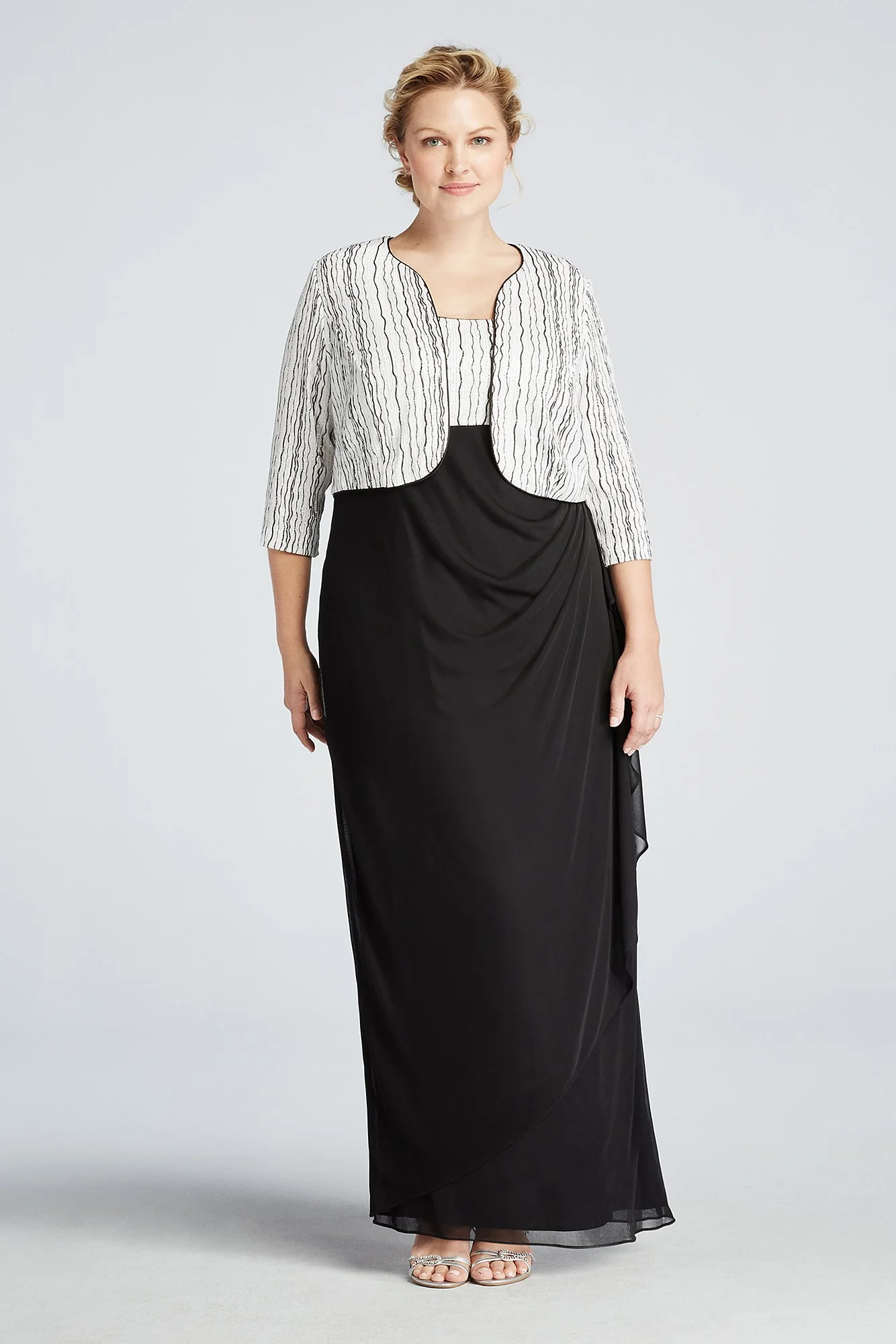 Drizzle Glitter Dress with Side Drape