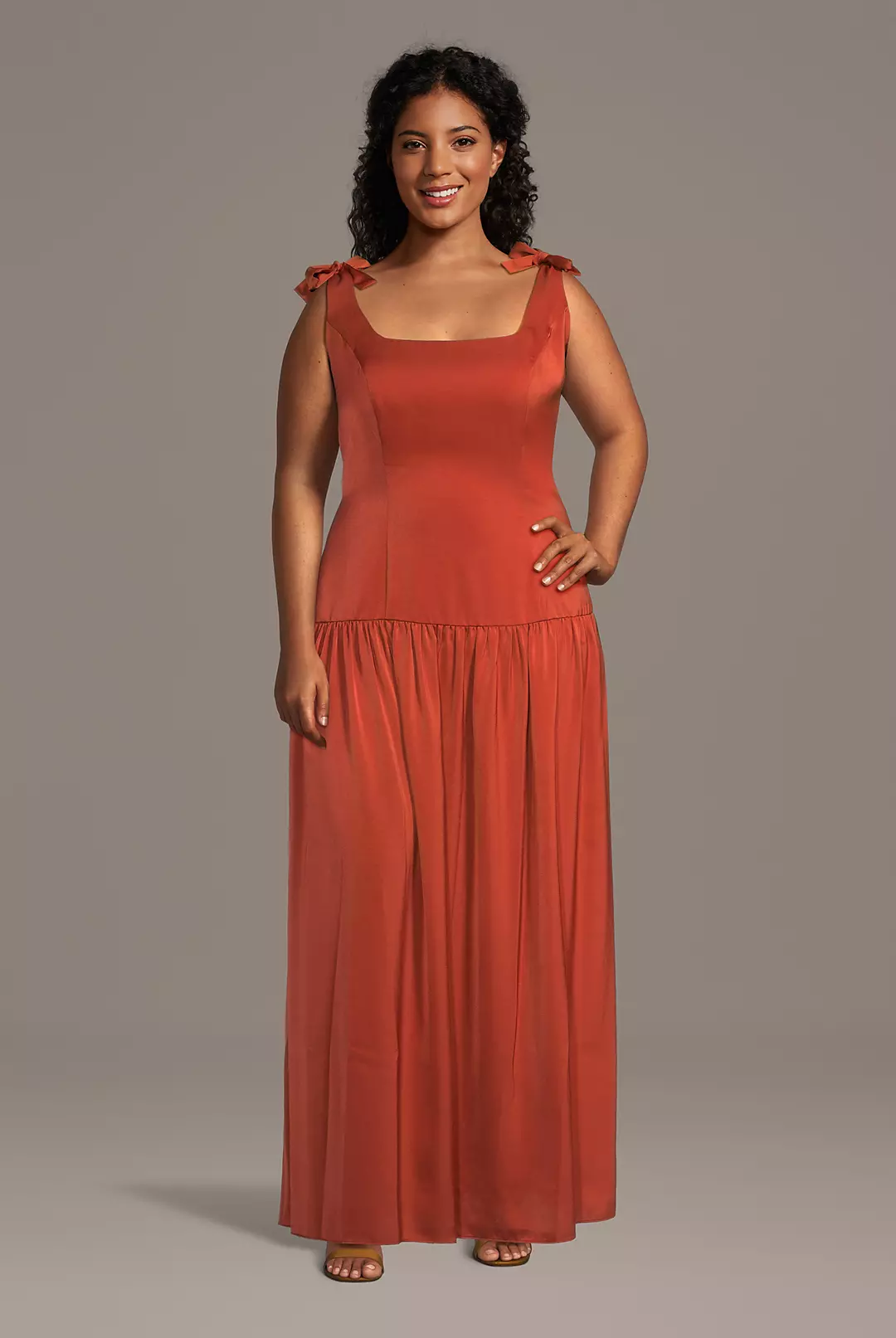 Drop Waist Charmeuse Tank A-Line Dress - Image 5