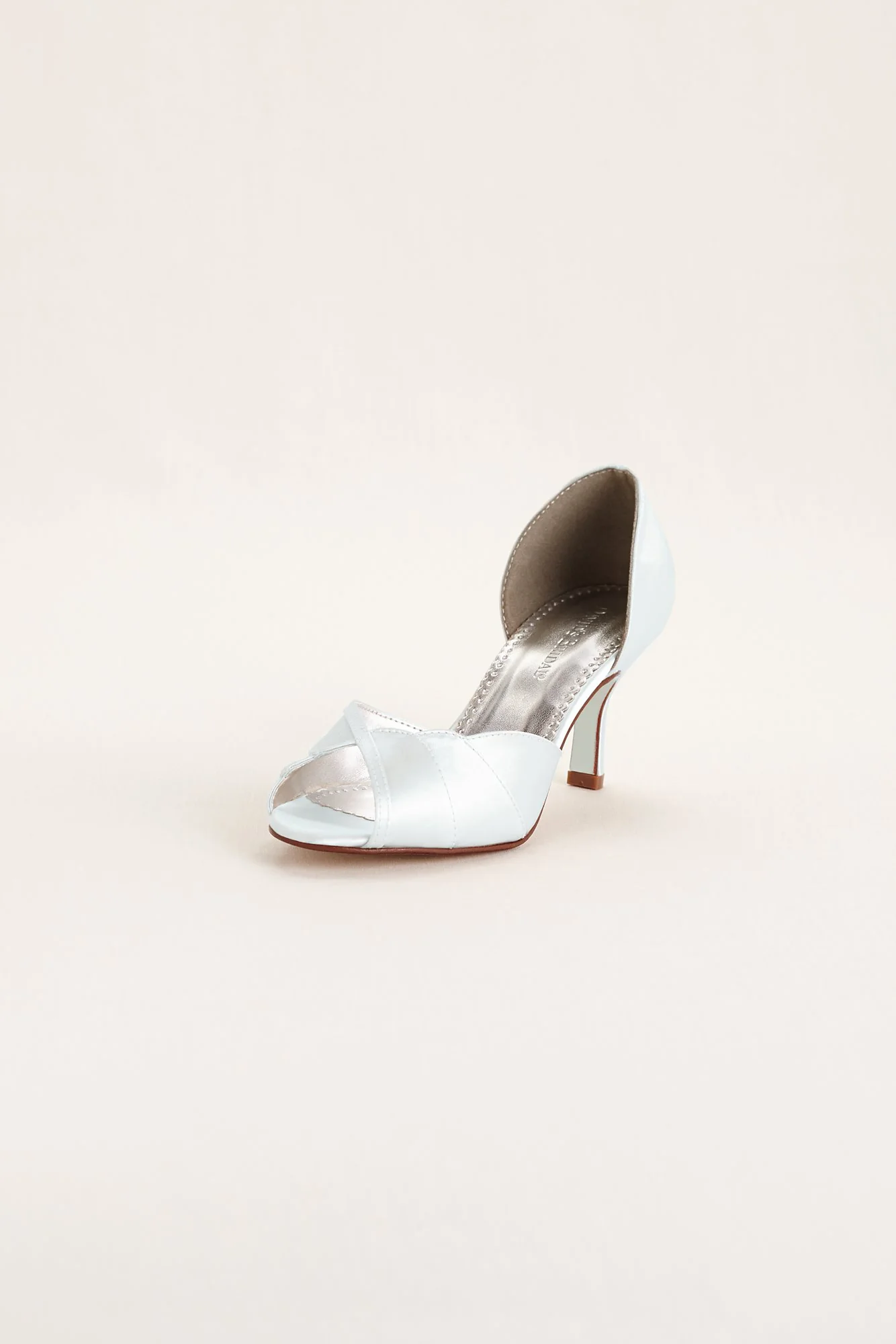 Dyeable Peep Toe Mid Heel with Scalloped Edge