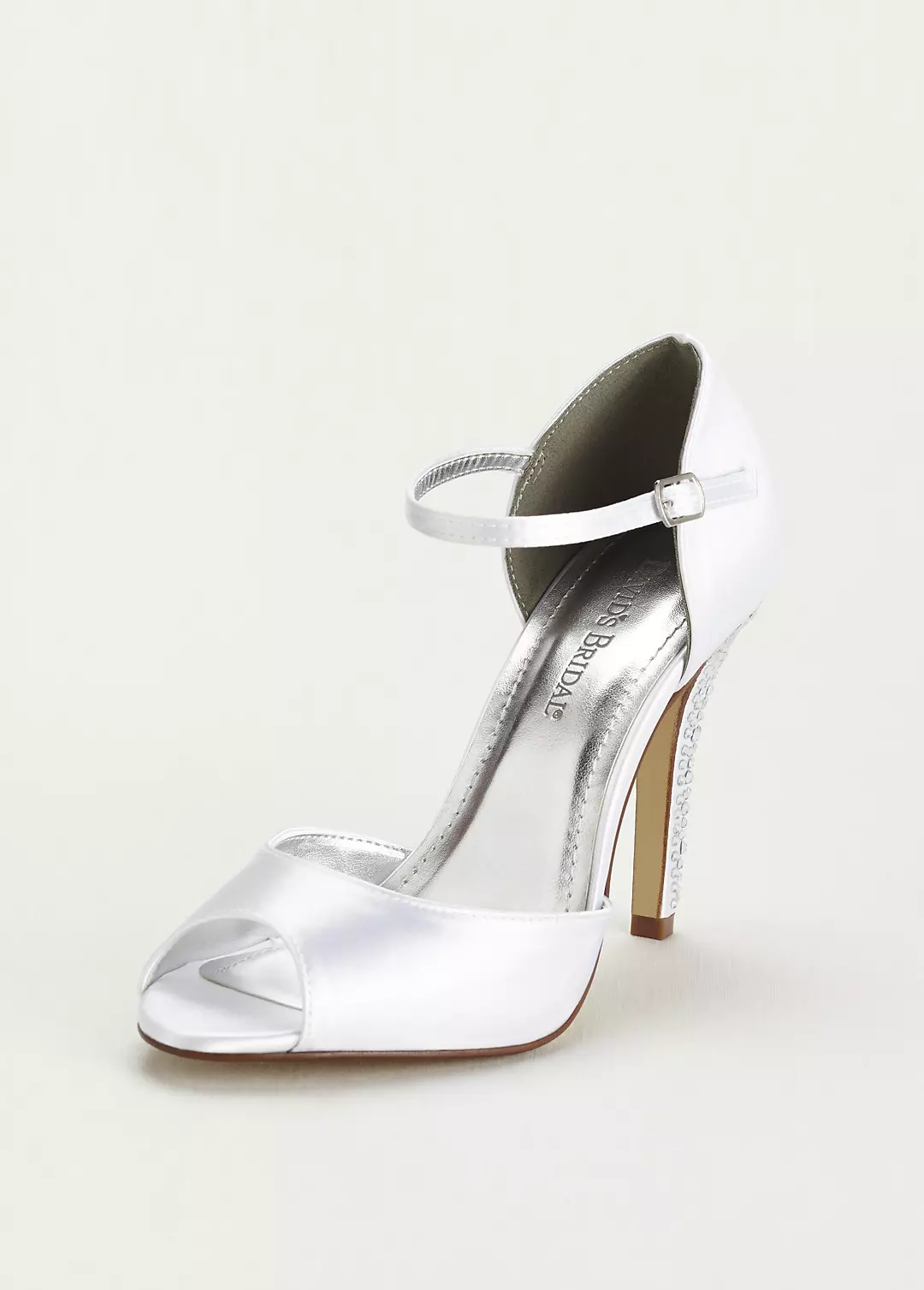 Dyeable Sandal with Crystal Embellished Heel - Image 11