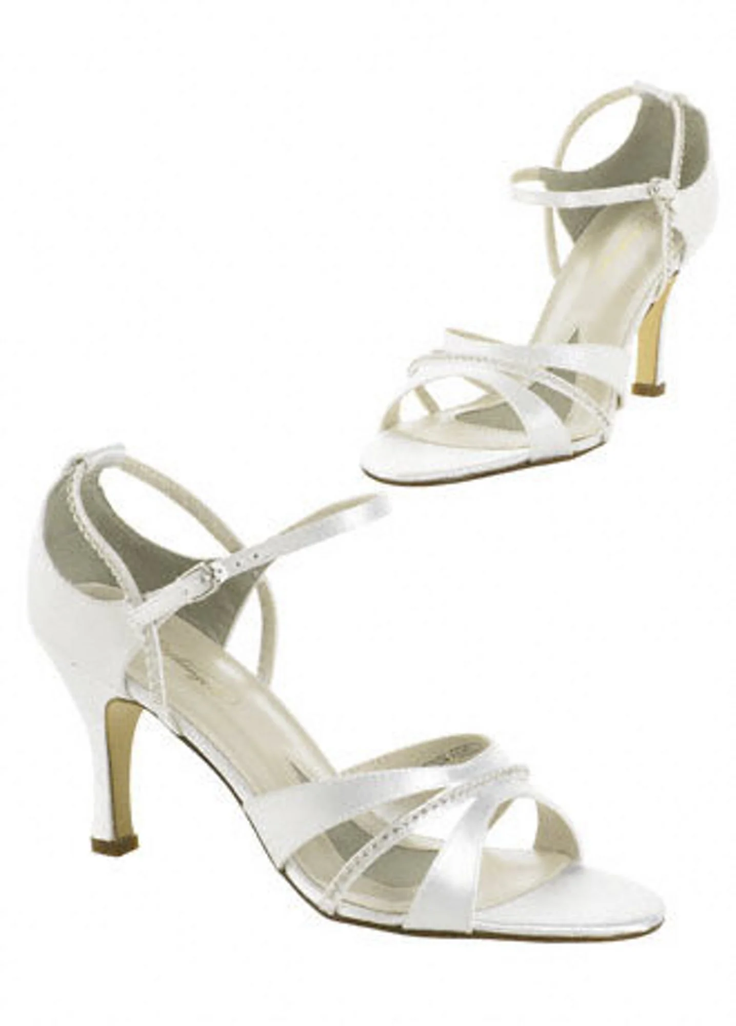 Dyeable sandal with rhinestones on the strap and closed back