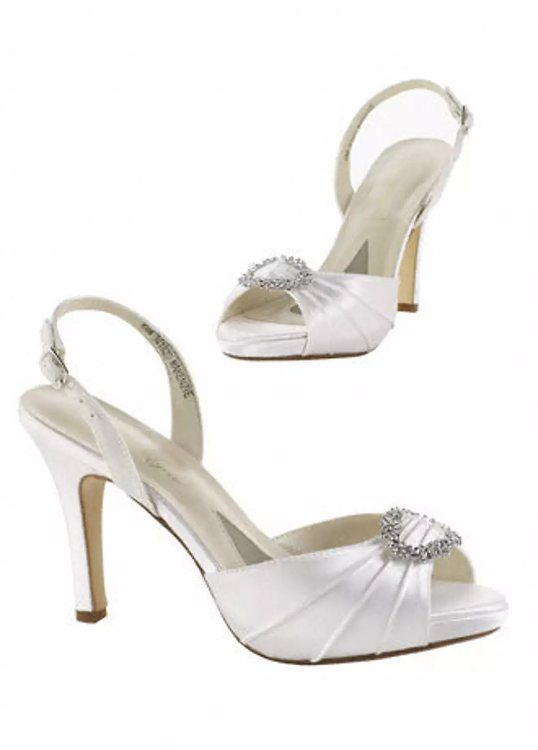Dyeable Satin Sandal with Crystal Ring Detail. - Image 2