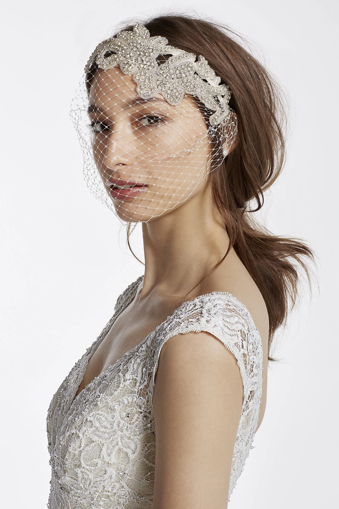 Embellished Crystal Blusher Veil