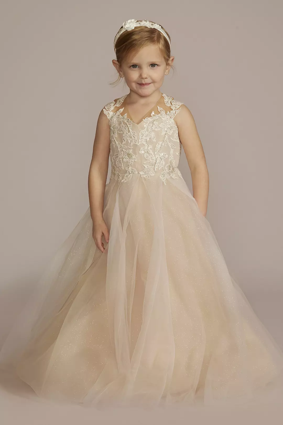 Embellished Glitter Tulle Flower Girl Dress - Image 9