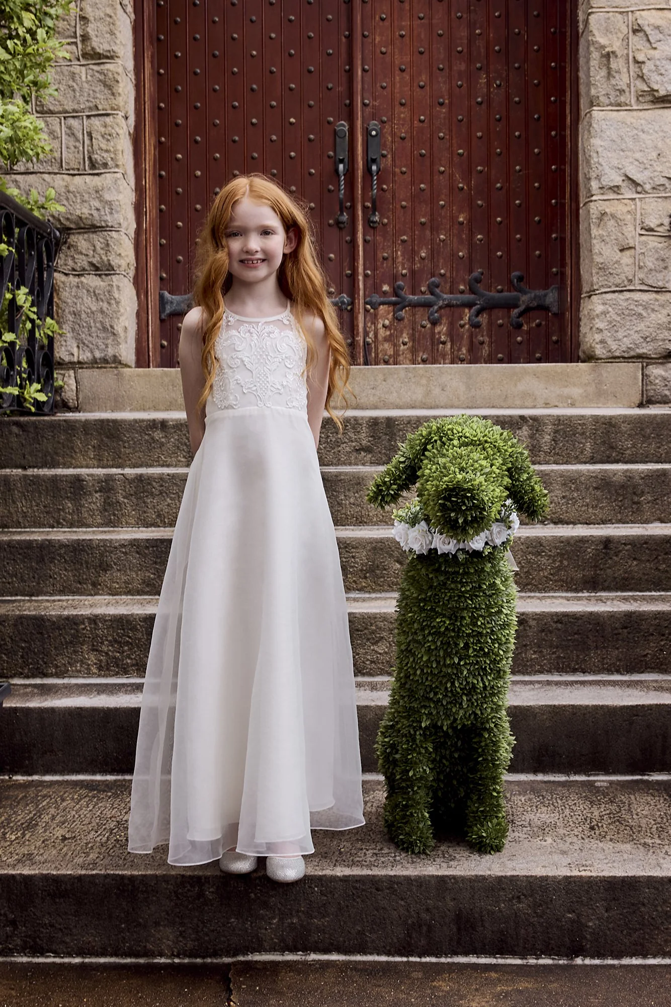 Embellished Halter Neck A-Line Flower Girl Dress