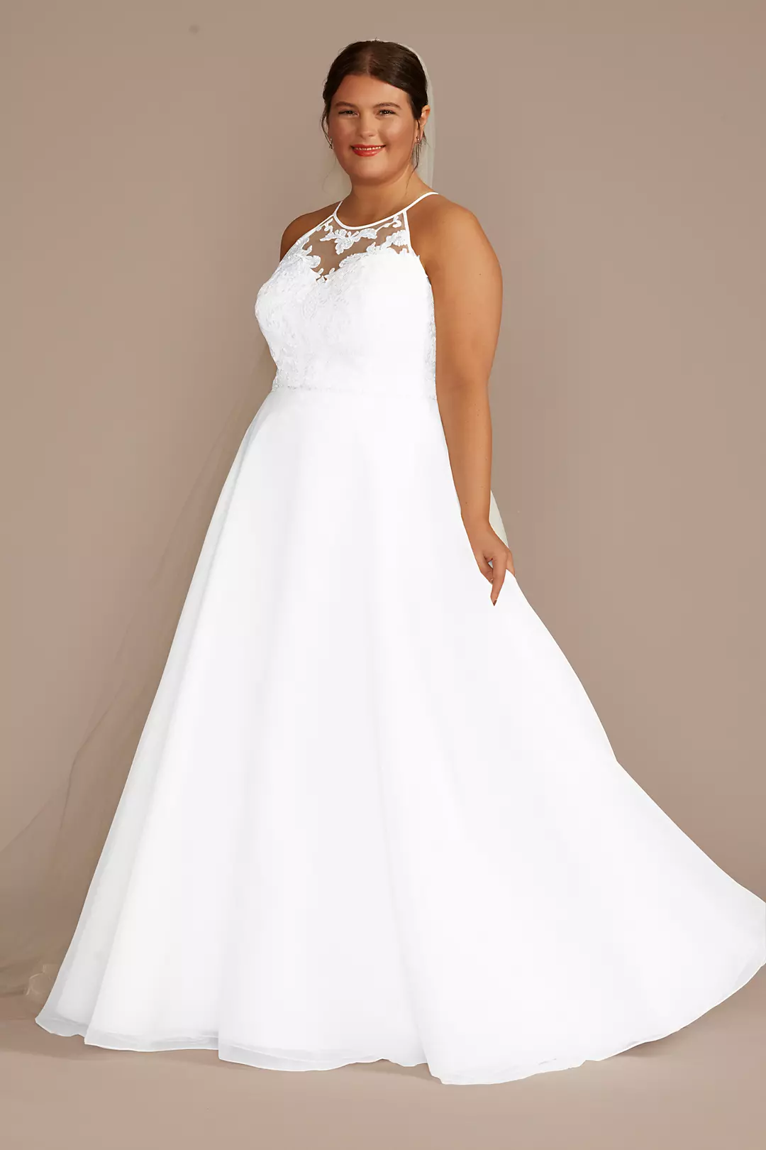 Embellished Halter Neck A-Line Wedding Dress - Image 18