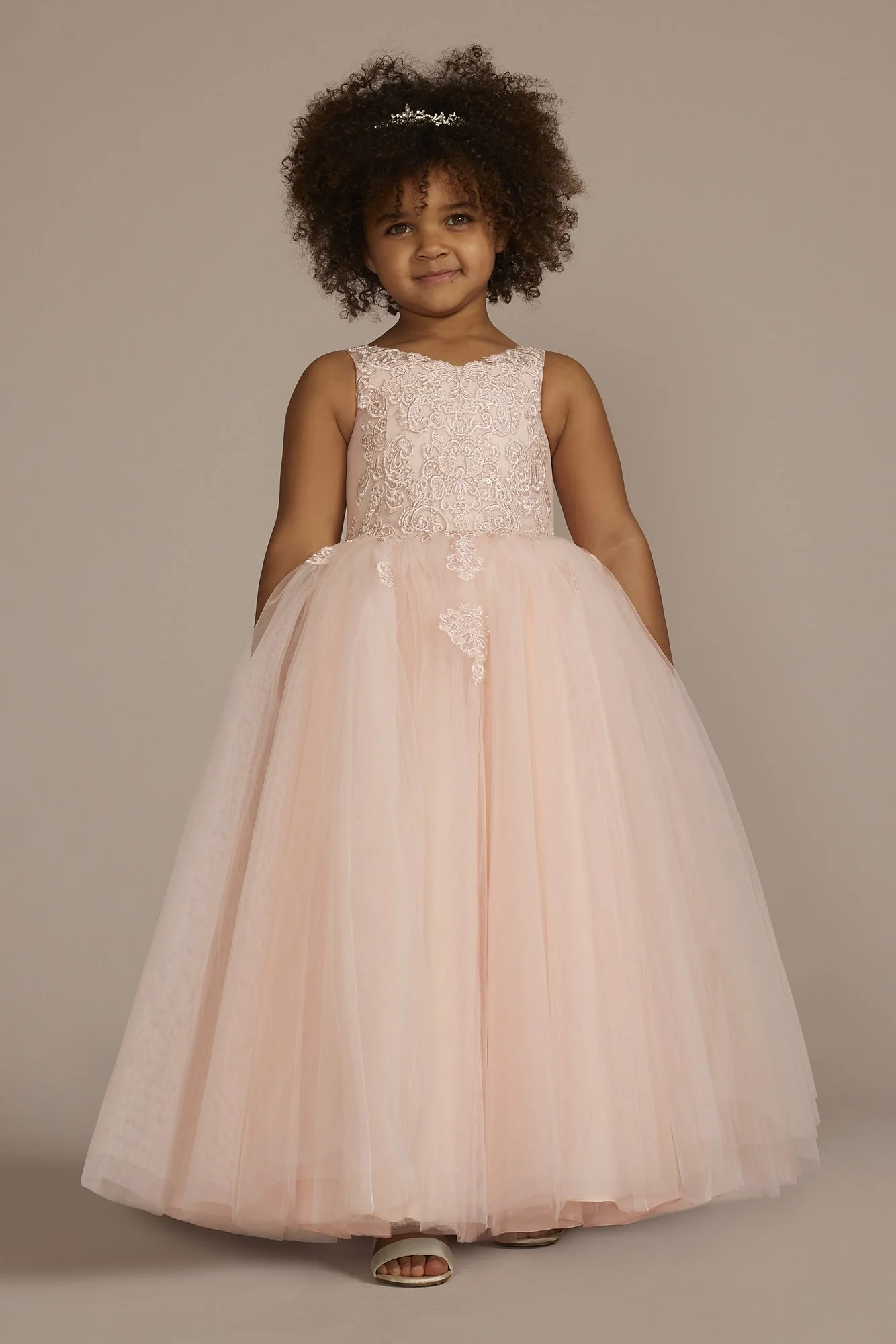 Embellished Lace Applique Flower Girl Dress - Image 2