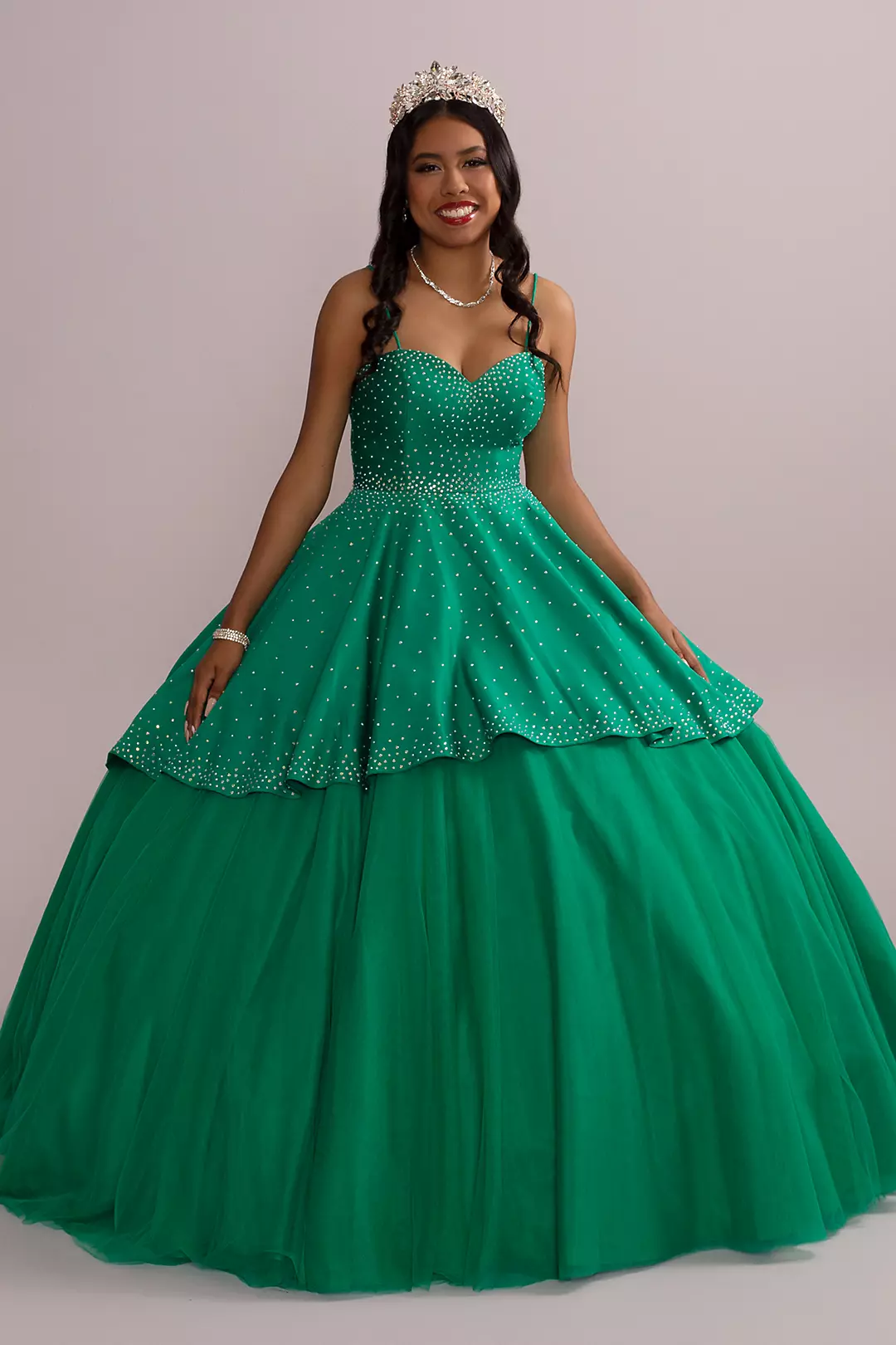 Embellished Quince Gown with Detachable Skirt