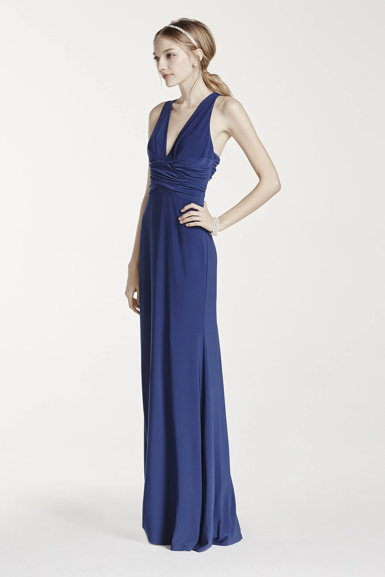 Embellished Strappy Back Dress with Ruched Waist - Image 2