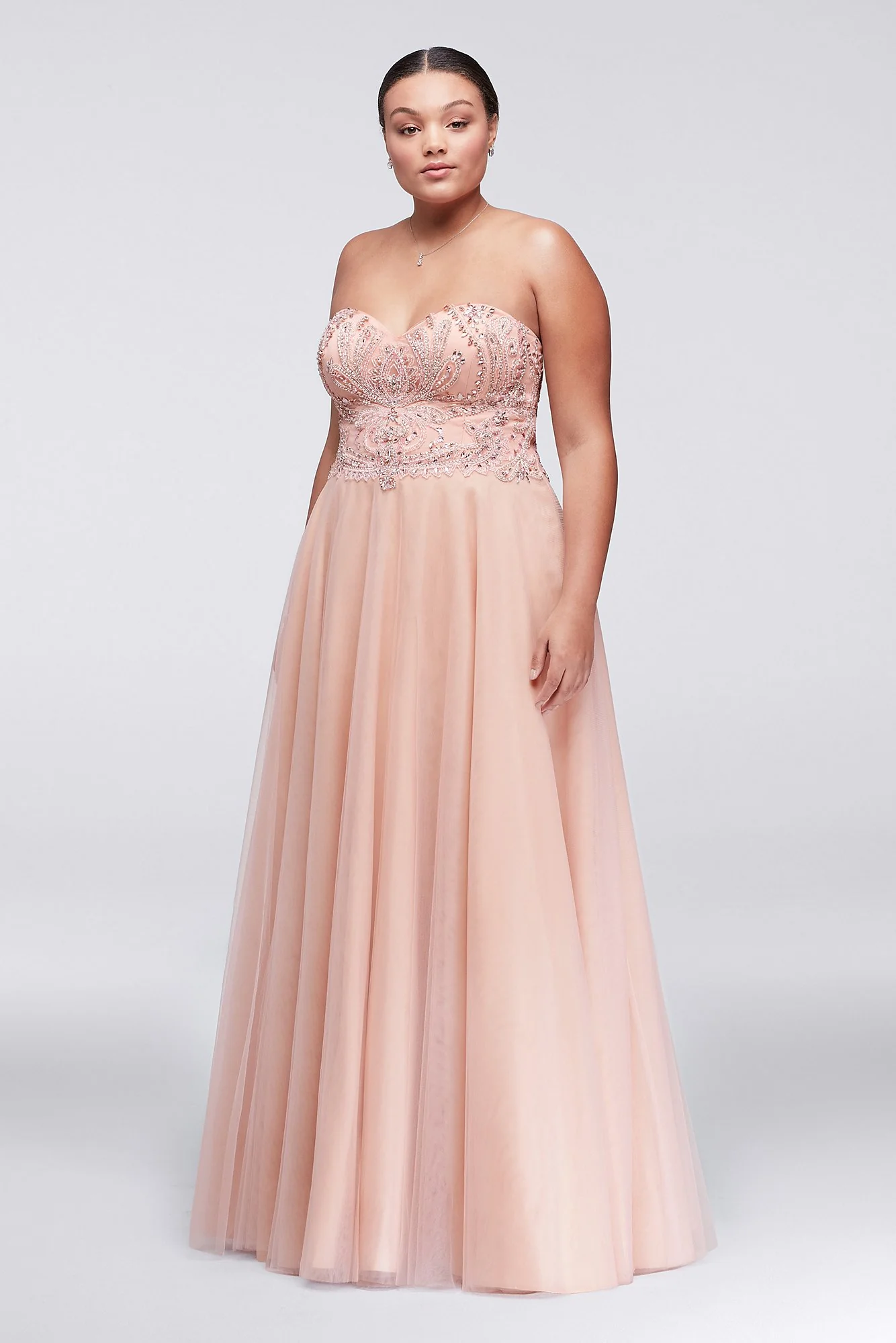 Embellished Tulle Ball Gown with Basque Waist - Image 3