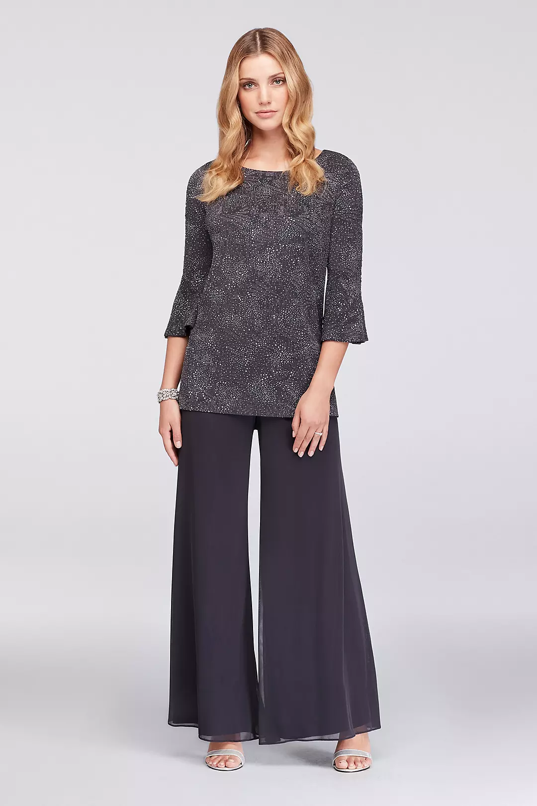 Embossed Glitter Tunic and Chiffon Pants - Image 4