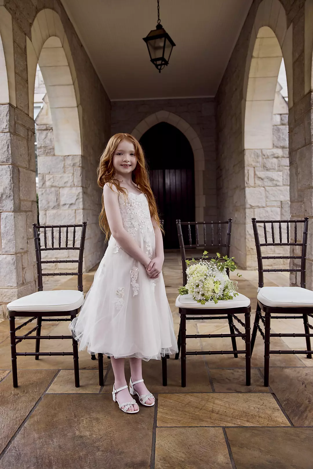 Embroidered Applique Ball Gown Flower Girl Dress - Image 6