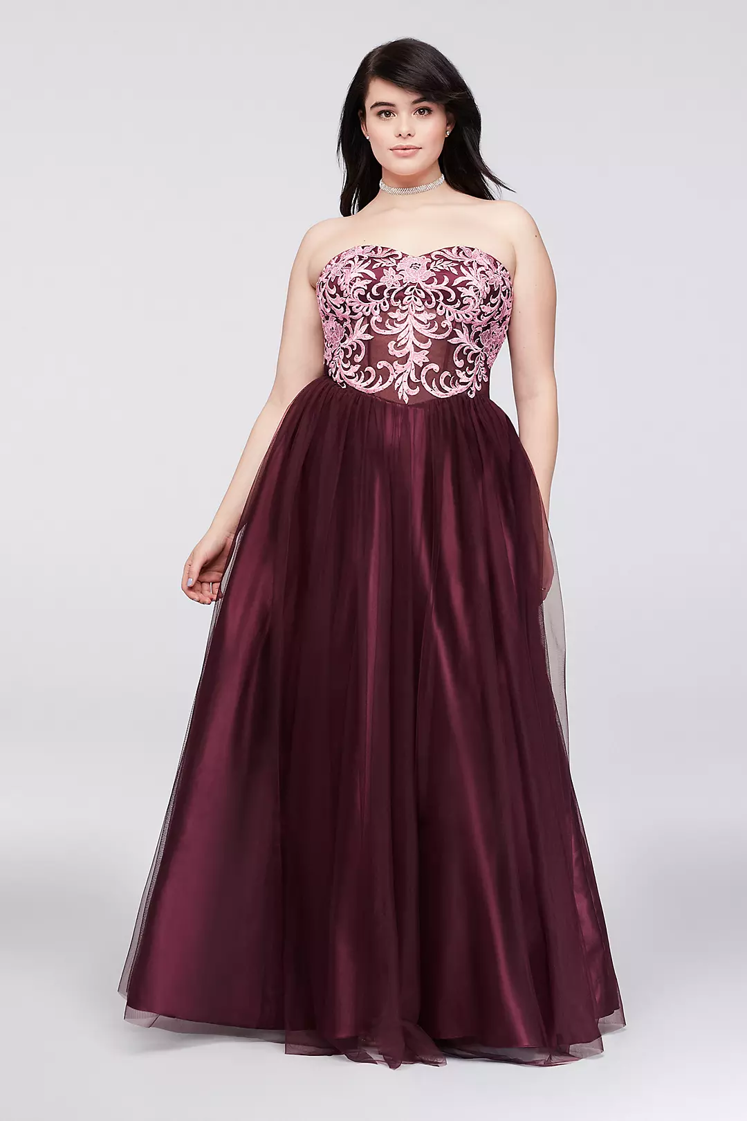 Embroidered Illusion Corset-Bodice Ball Gown - Image 2