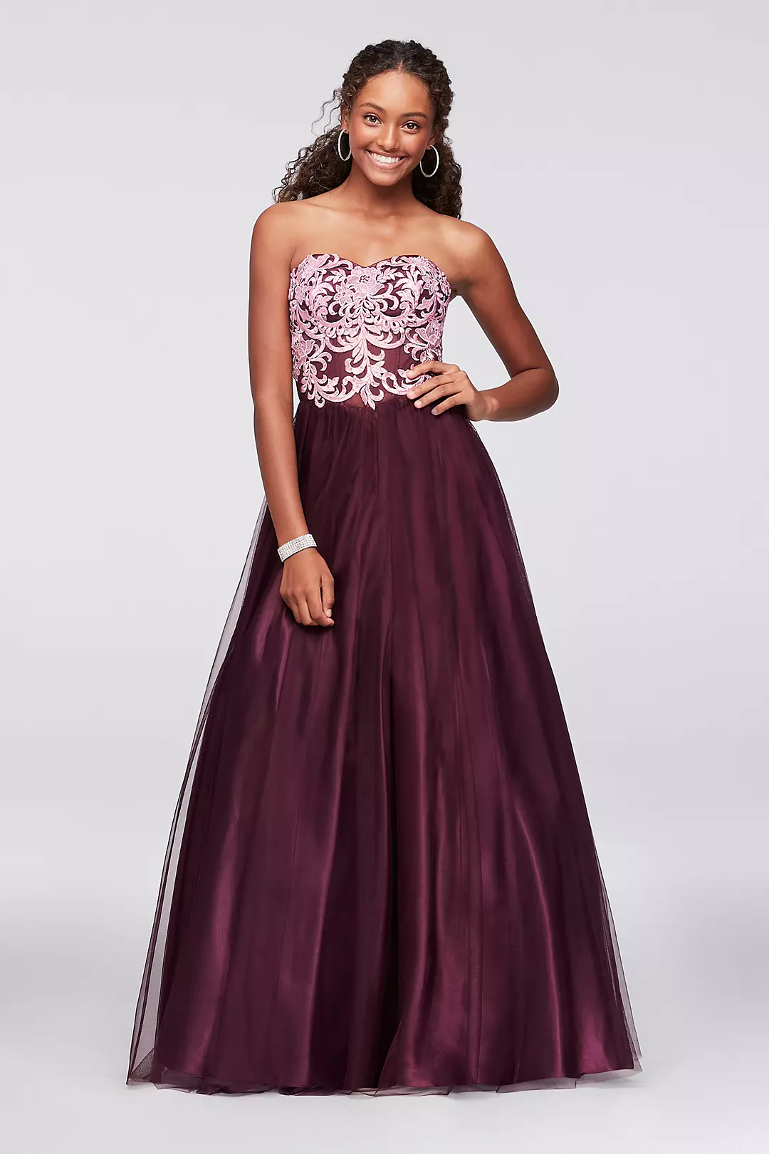 Embroidered Illusion Corset-Bodice Ball Gown - Image 3