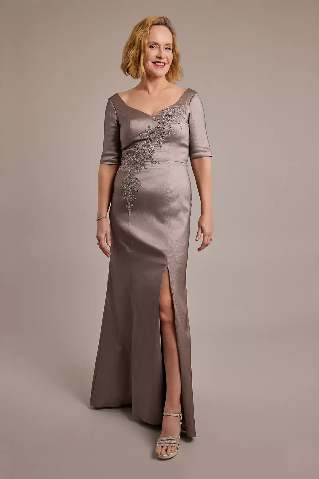 Embroidered Taffeta Sweetheart Mermaid Dress - Image 4