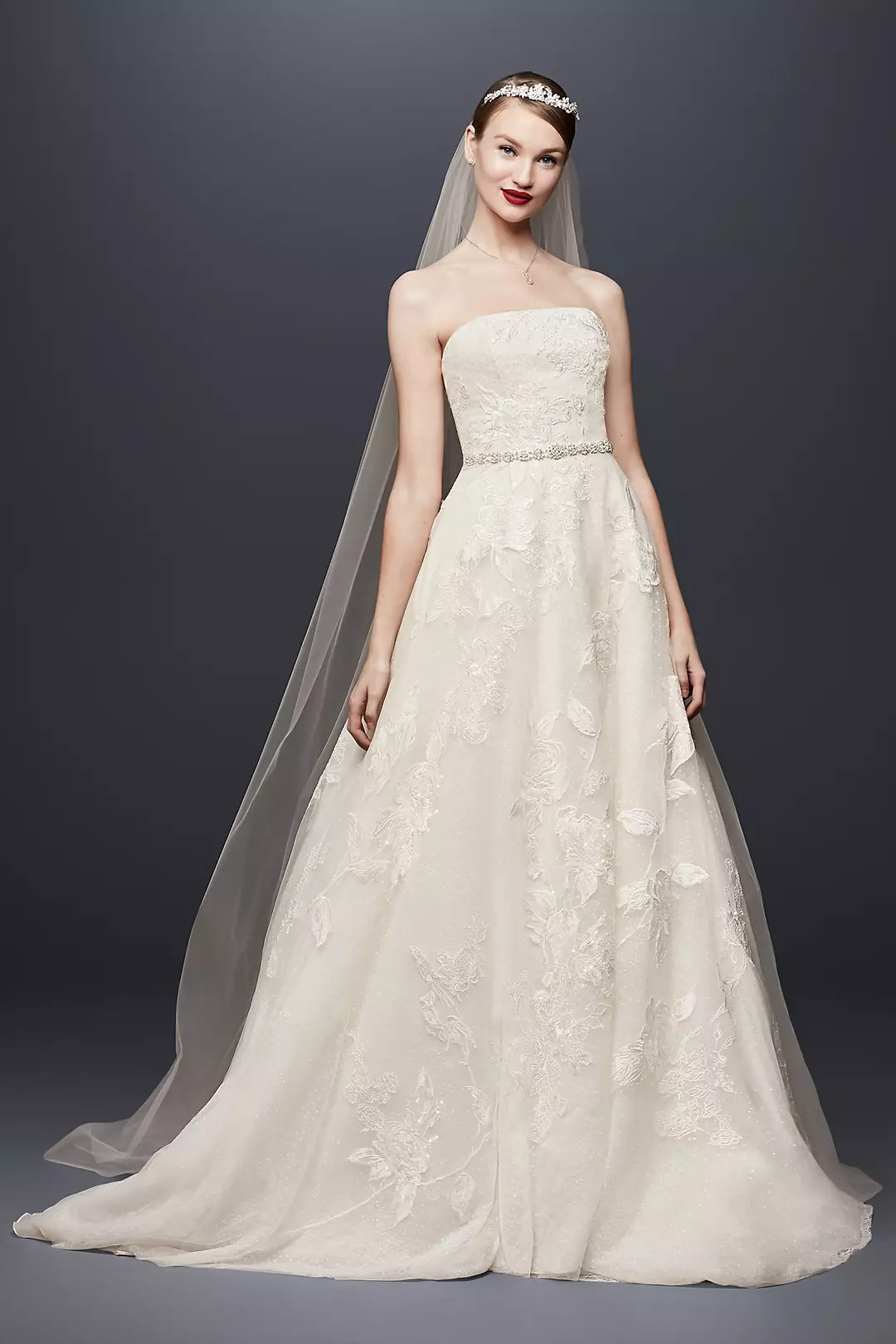English Rose Lace Ball Gown Wedding Dress - Image 11
