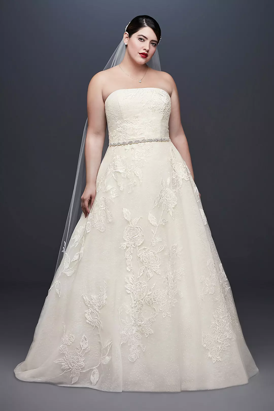 English Rose Lace Ball Gown Wedding Dress - Image 13