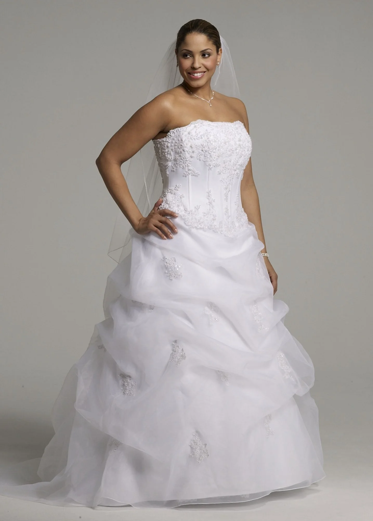 Extra Length Organza Corset with Beaded Lace - Image 2