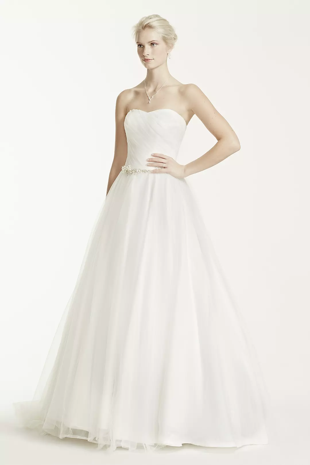 Extra Length Ruched Bodice Tulle Ball Gown - Image 2